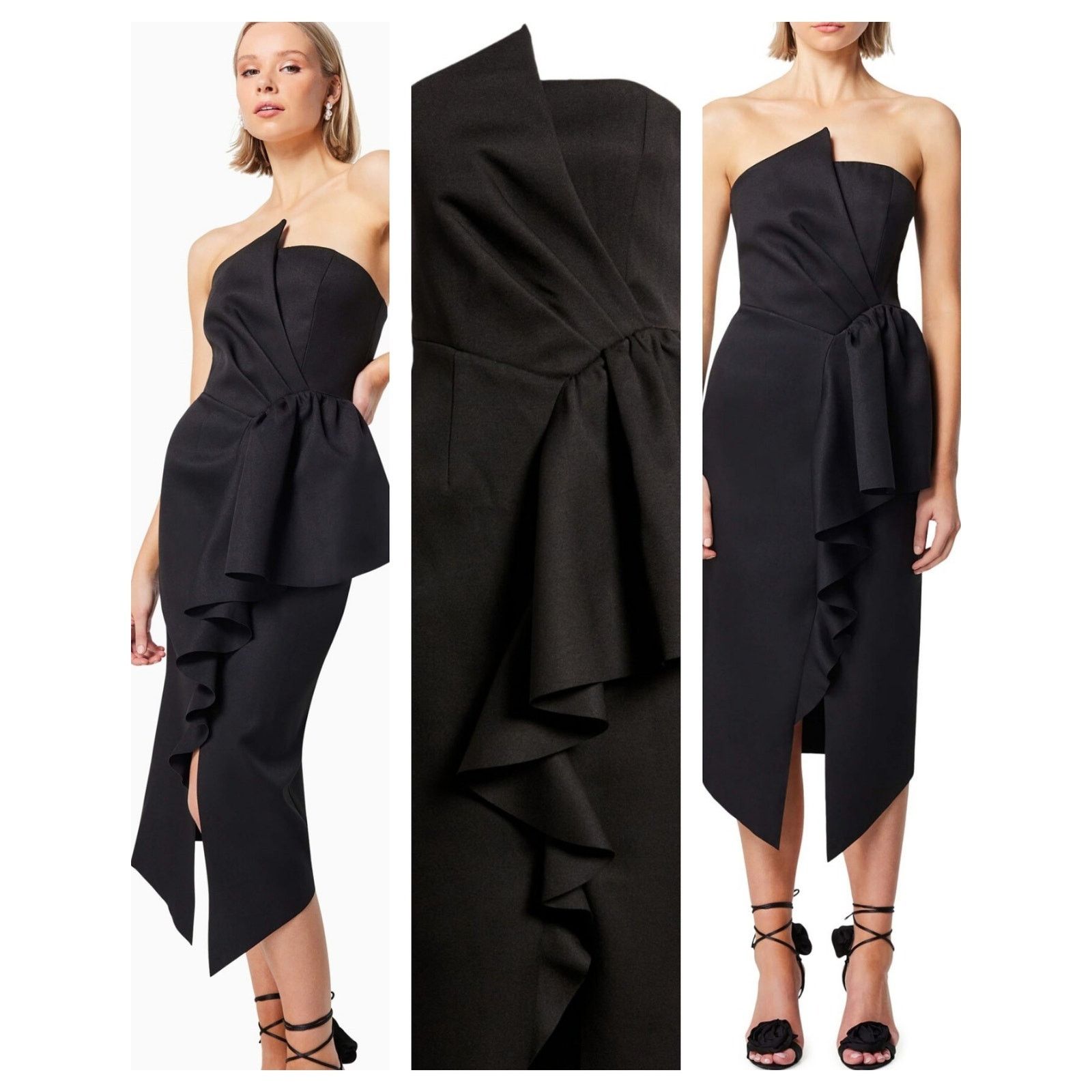 Free People New Elliatt Reception Ruffled Strapless Dress $170 SMALL LBD Size S / US 4 / IT 40 - 1 Thumbnail
