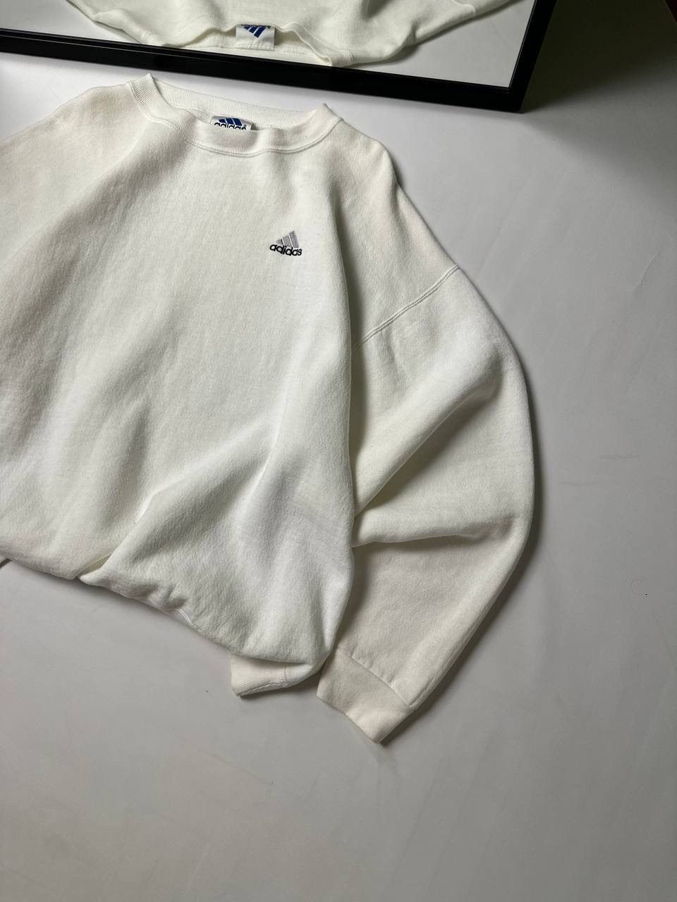 Adidas 🔥90s Made in USA Adidas Baggy Sweatshirt White Streetwear Size US L / EU 52-54 / 3 - 3 Thumbnail