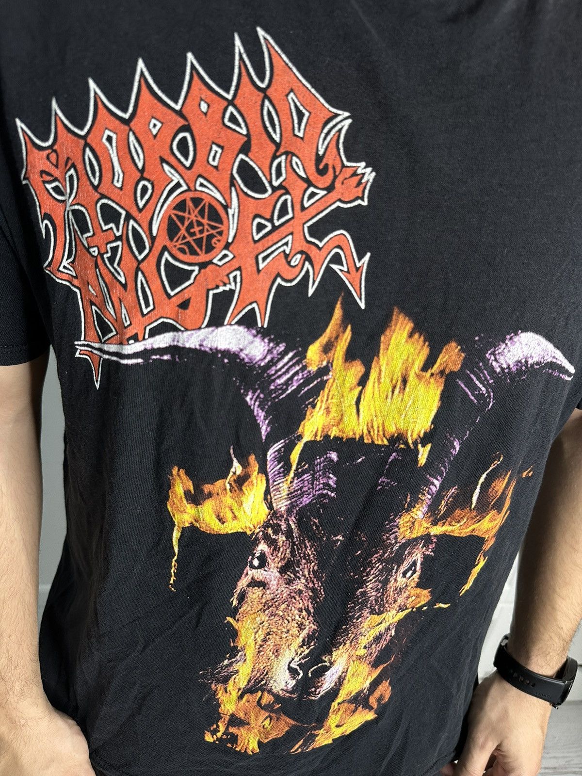 Band Tees Morbid Angel Covenant Flaming Goat Deathmetal T-Shirt Size US XL / EU 56 / 4 - 5 Thumbnail