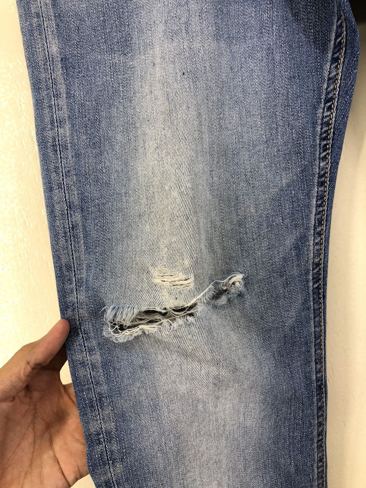 Big John Big John Distressed Skinny Faded Blue Jeans Size US 28 / EU 44 - 9 Thumbnail