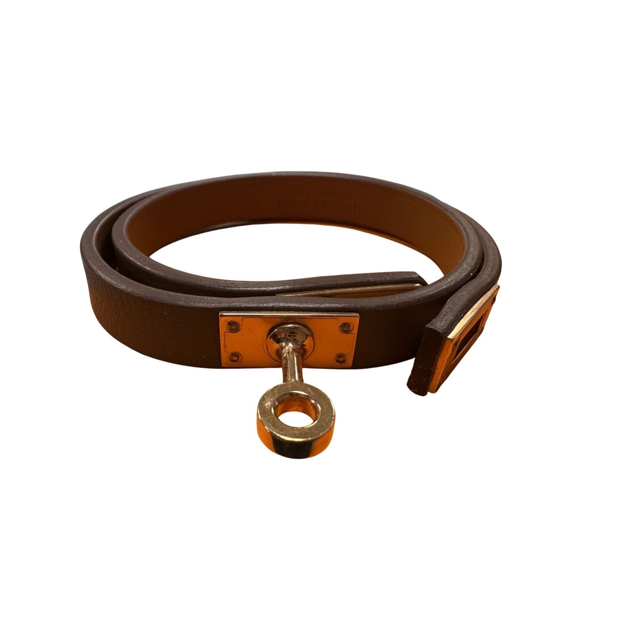 Hermes Hermès Kelly Double Tour Bracelet Leather & Gold Hardware Br Size ONE SIZE - 1 Thumbnail