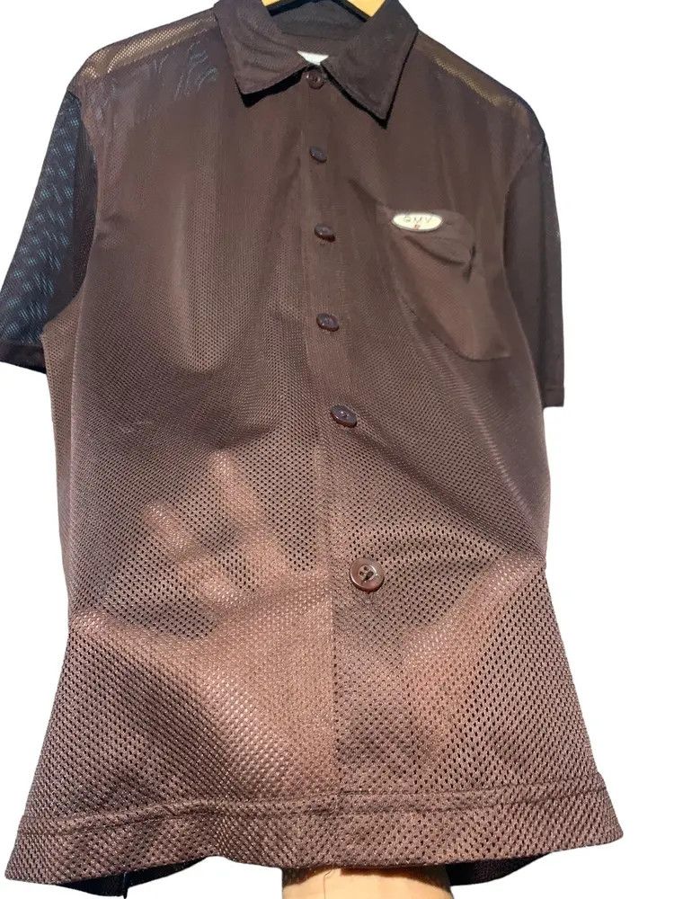 GianMarco Venturi Y2k transparent mesh fishnet summer button shirt Size US L / EU 52-54 / 3 - 6 Thumbnail