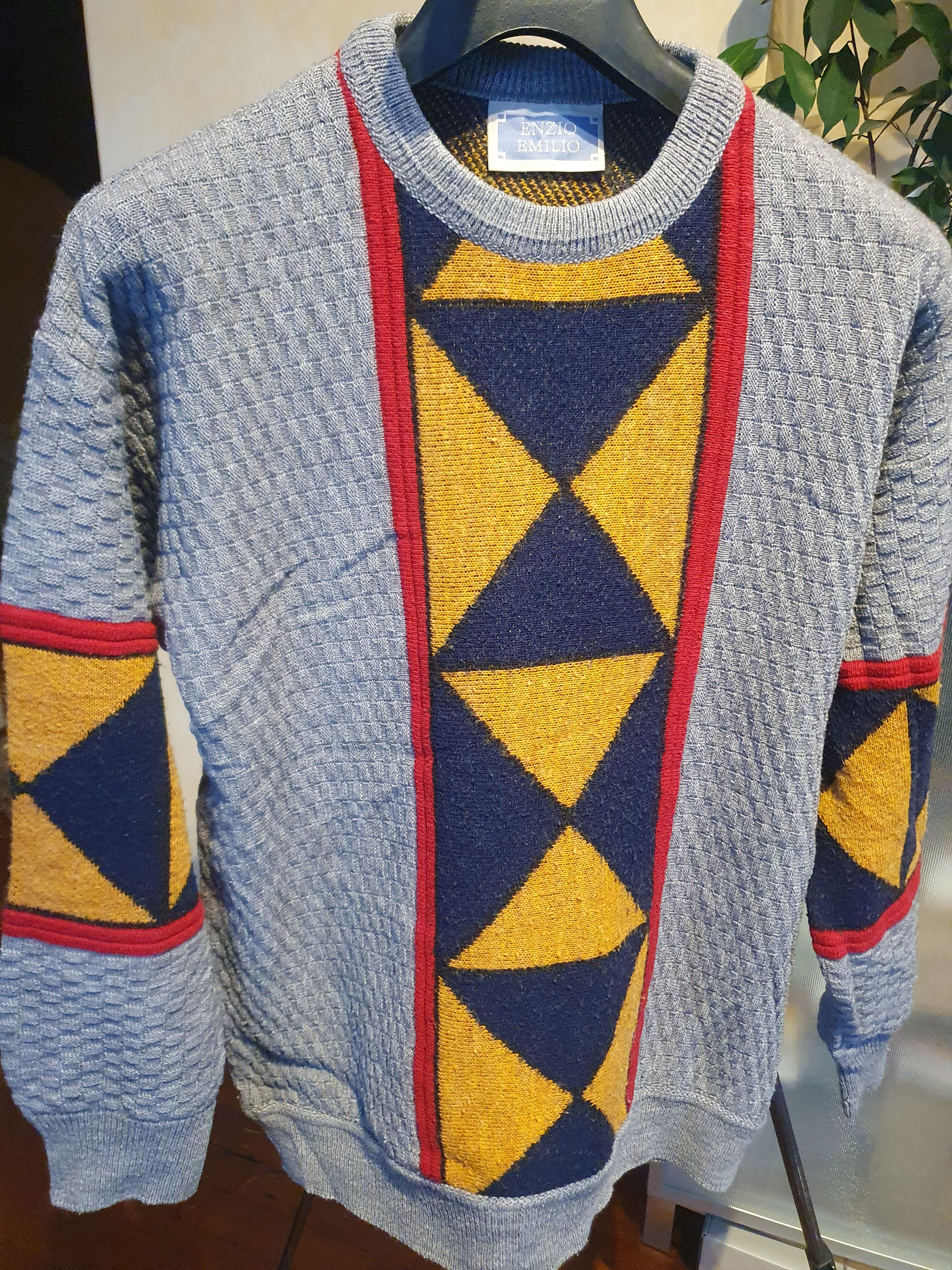 Vintage Enzio Emilio Vintage Sweater Geometric Pattern sz L? Size US L / EU 52-54 / 3 - 7 Thumbnail