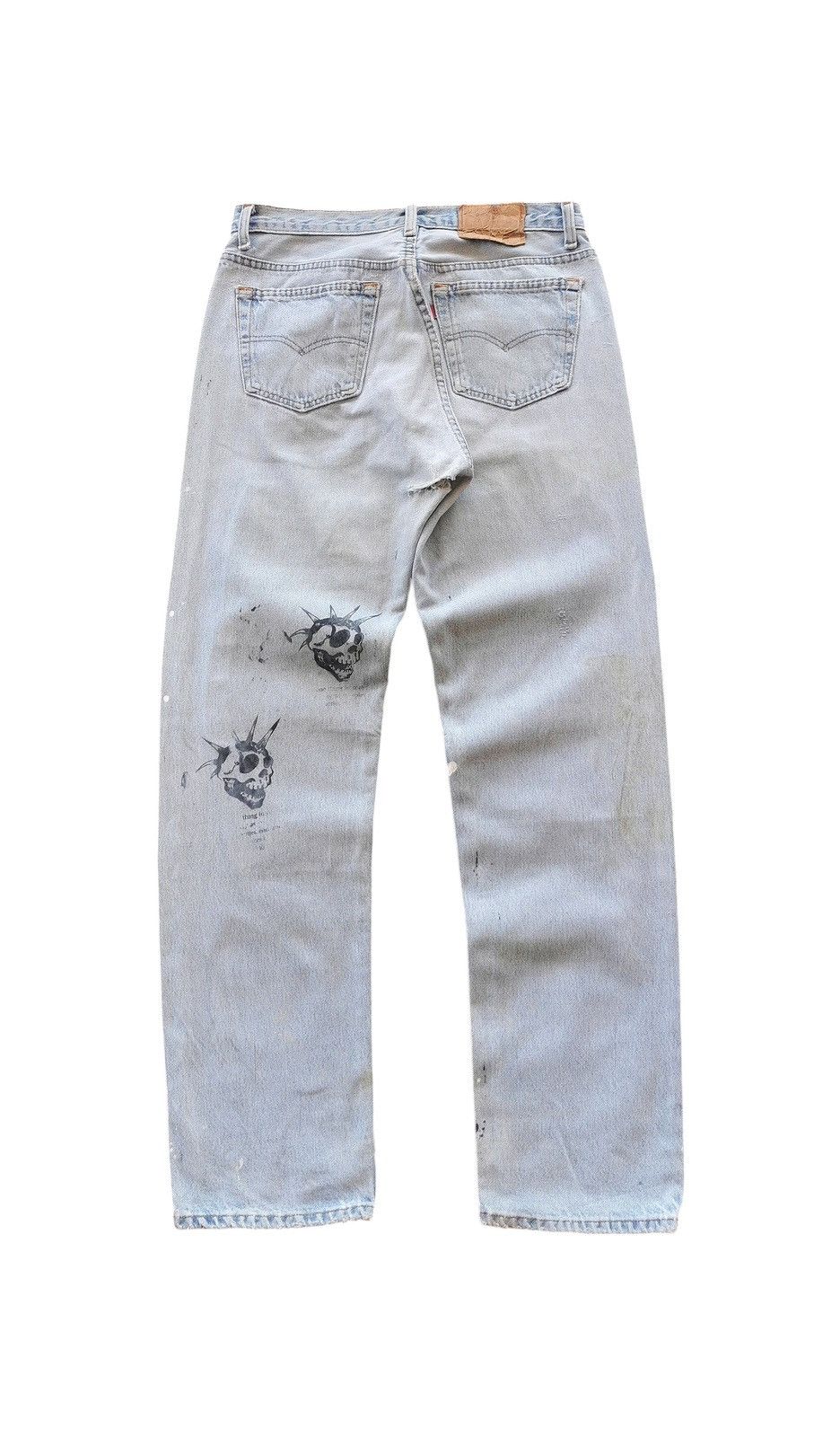 Levi's Levi’s 501 Custom Vintage Jeans Graffiti Stencil Art 1990s Size US 32 / EU 48 - 6 Thumbnail