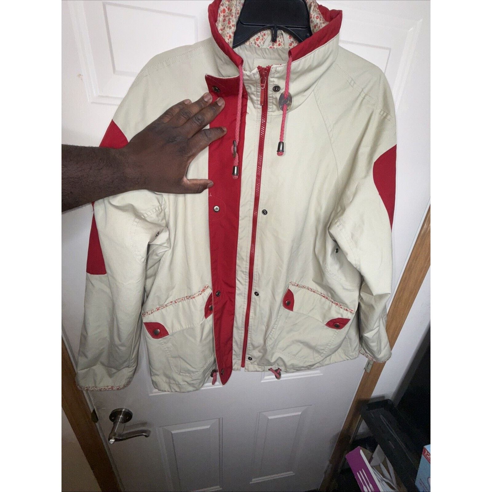 1 Madison 1 Madison Parka Jacket Coat Womens Large Beige Windbreaker Size L / US 10 / IT 46 - 8 Thumbnail