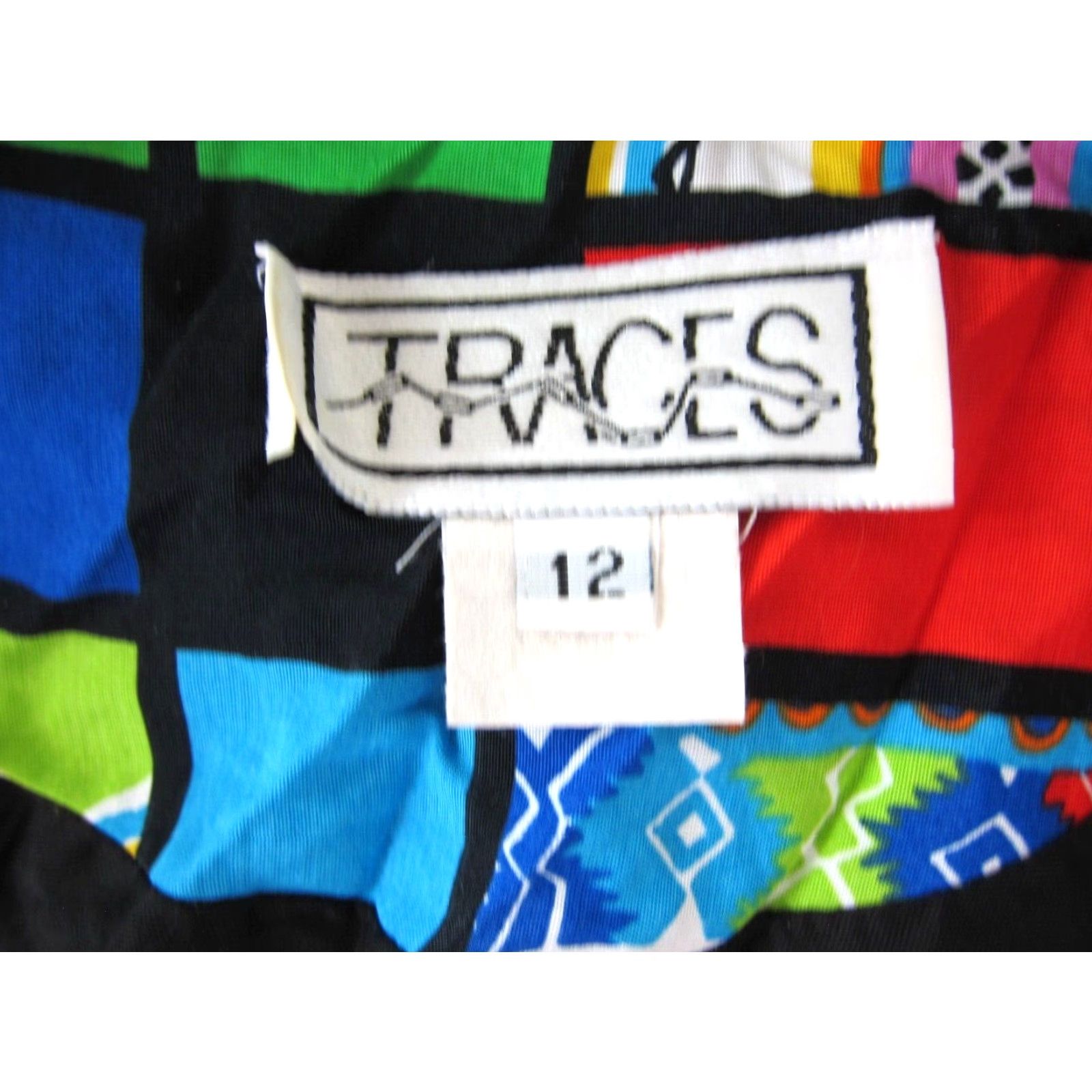 Rainbow VINTAGE TRACES Jacket Geometric 100% Rayon Rainbow Track M-L Women Zip Size M / US 6-8 / IT 42-44 - 3 Thumbnail