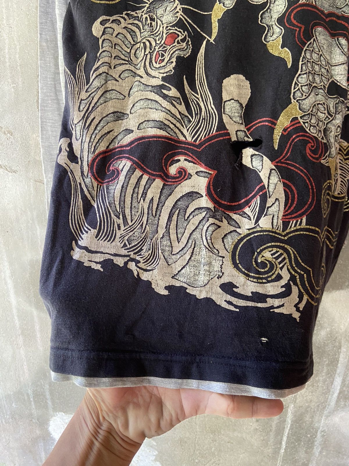 Japanese Brand SPACE OPERA DRAGON DOUBLE LAYER DISTRESSED LONG SLEEVE Size US M / EU 48-50 / 2 - 22 Thumbnail