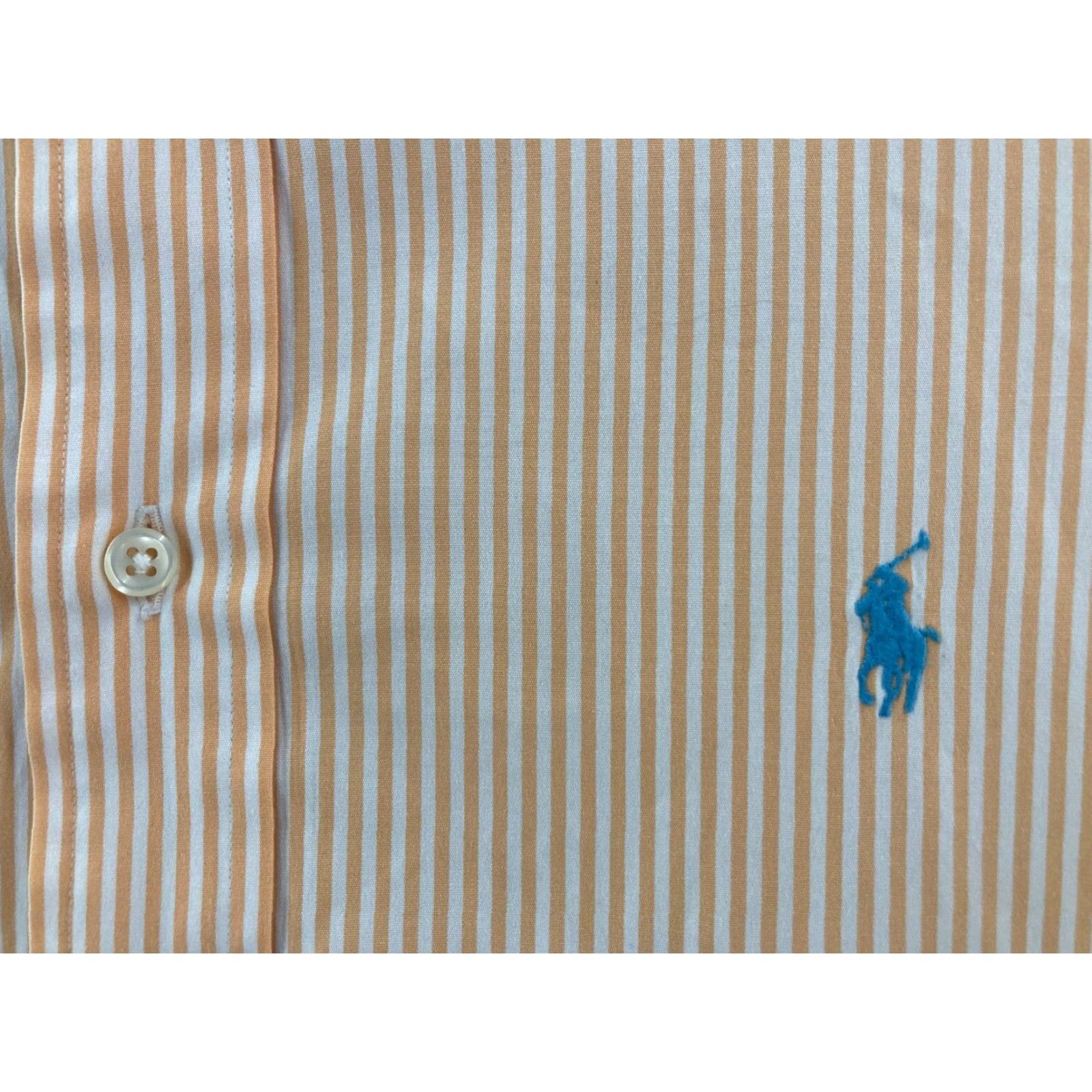 Ralph Lauren Vintage Ralph Lauren Shirt Mens 17.5 Long Sleeve Button Up Striped Orange 90s Classic Preppy Size US XL / EU 56 / 4 - 4 Thumbnail