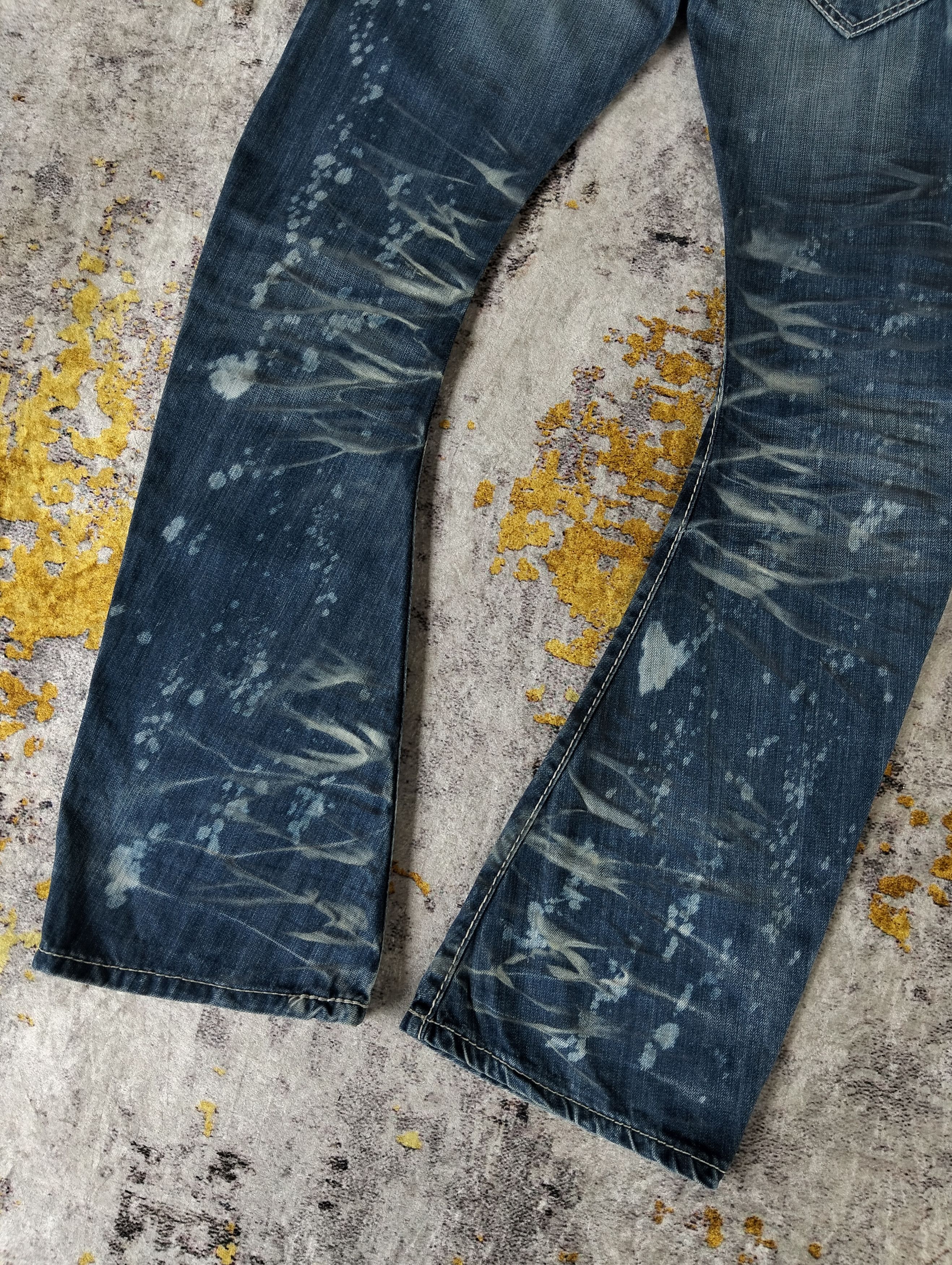 Tornado Mart 2000s Buffalo Bobs Curve Whisker Paint Flared Low Rise Jeans Size US 32 / EU 48 - 3 Thumbnail