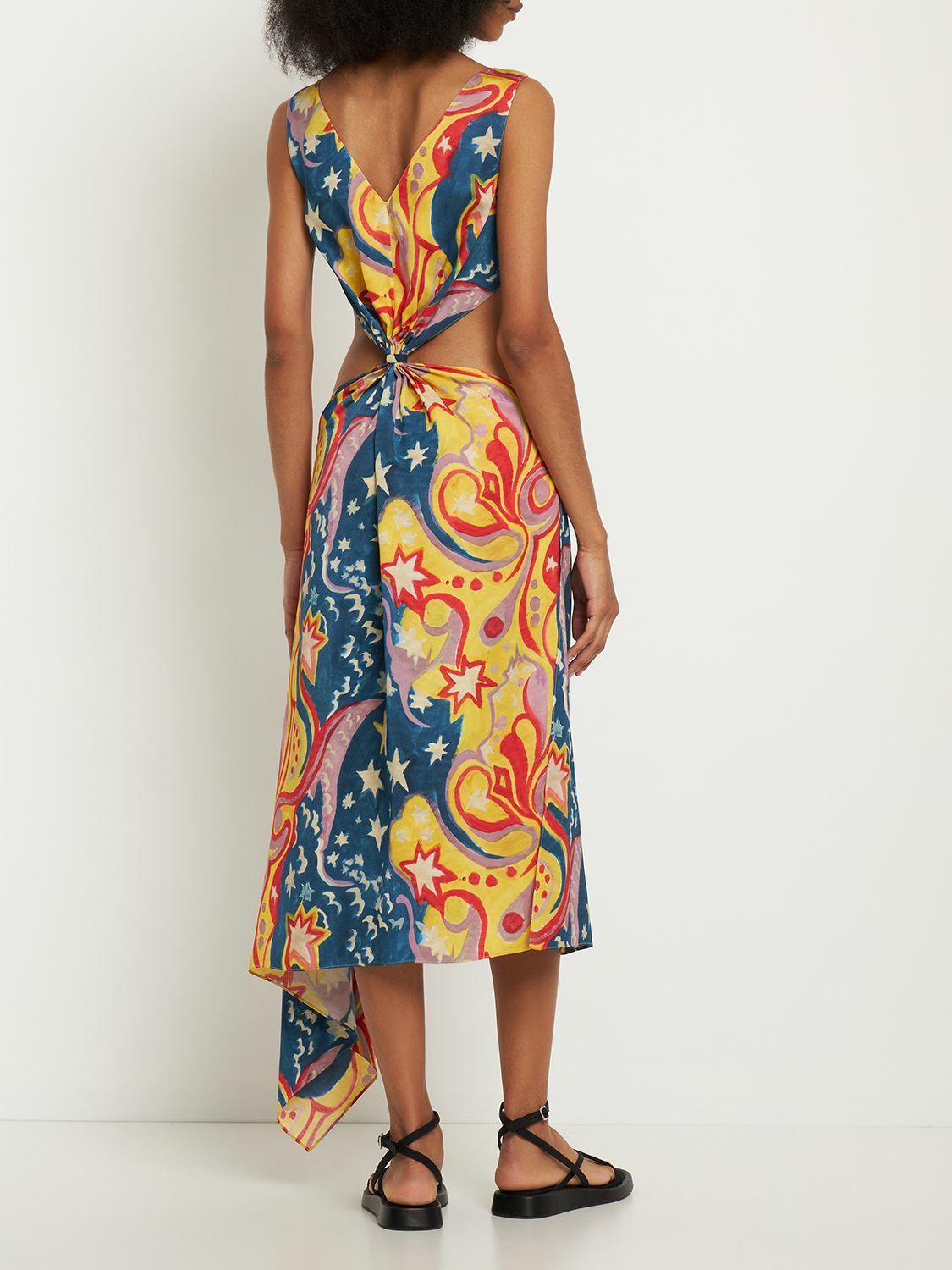 Marni o1y1025 Midi Dress in Multicolor Size S / US 4 / IT 40 - 4 Thumbnail
