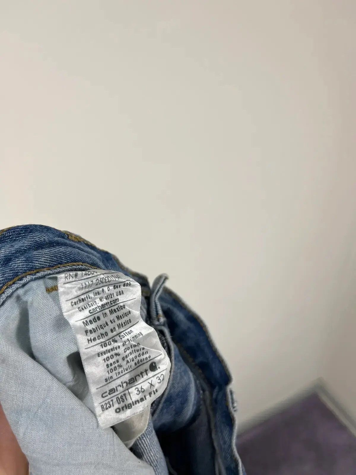 Carhartt × Vintage Vintage 90s Carhartt Faded Blue Denim Hype Baggy Jeans Size US 36 / EU 52 - 9 Thumbnail