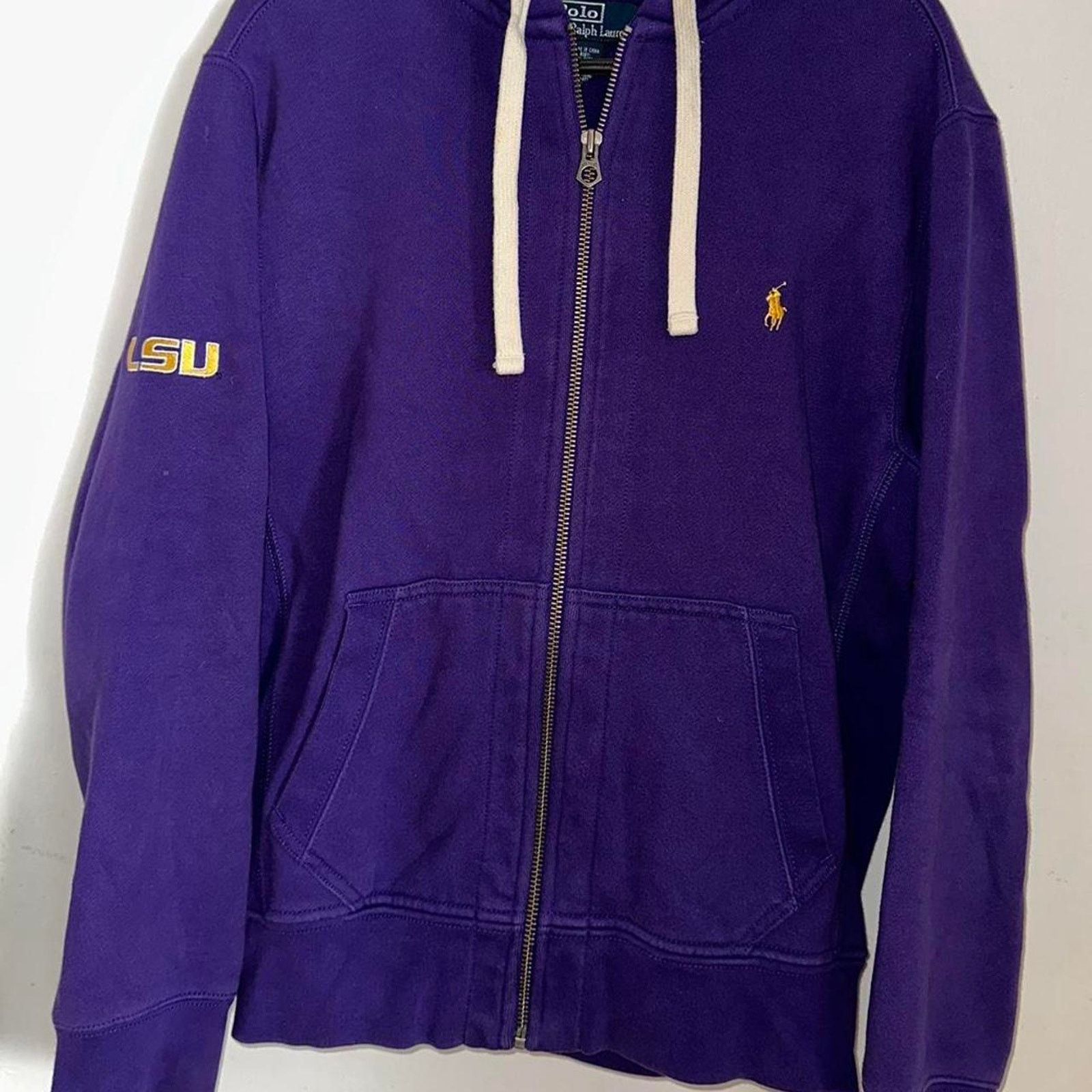 Polo Ralph Lauren Vintage Polo Ralph Lauren Full Zip Hoodie LSU size M Size US M / EU 48-50 / 2 - 1 Thumbnail