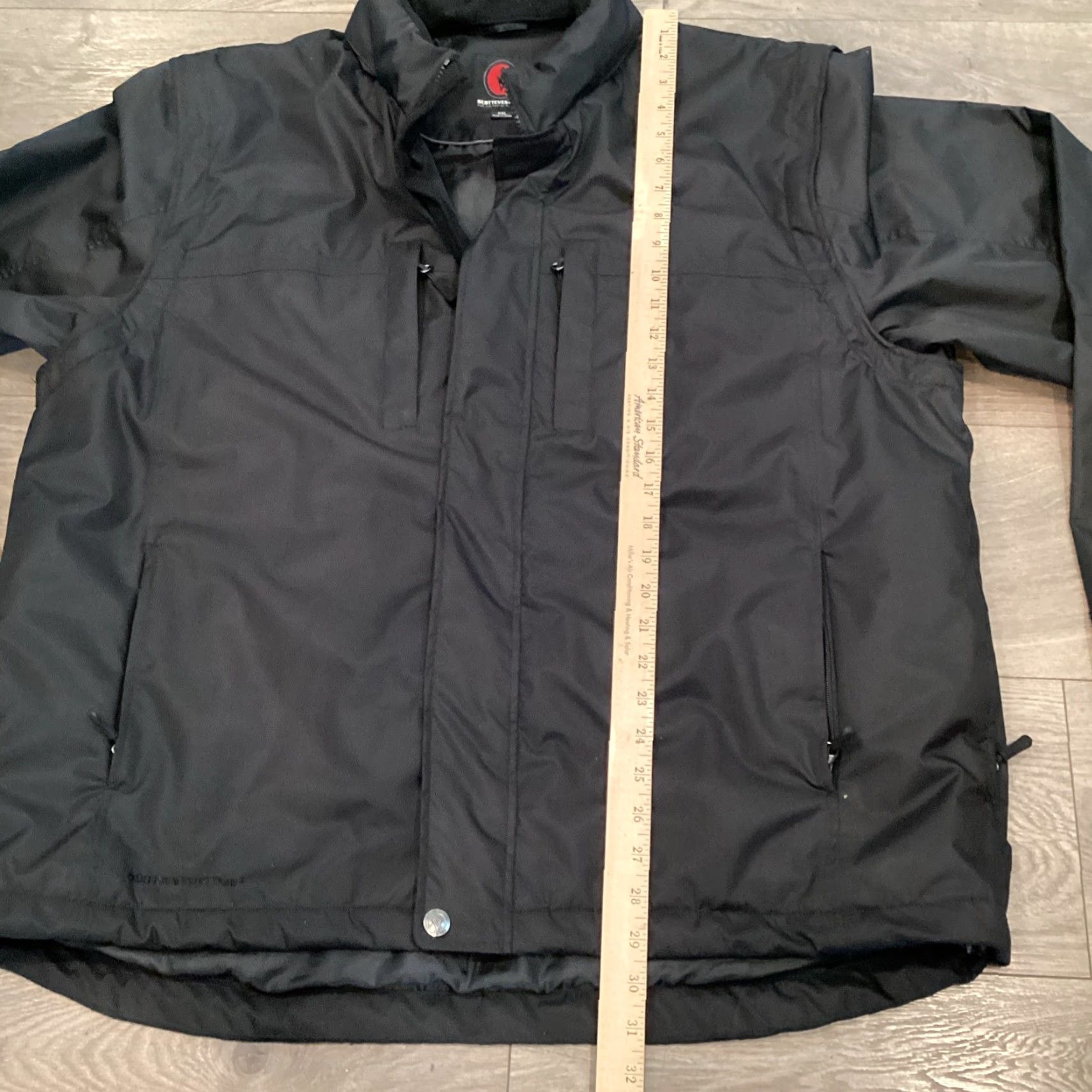 Vintage VINTAGE SCOTTeVEST SeV Tec Men Jacket 2XL Black Full Zip Pockets Removable Hood Removable Sleeves Travel Casual Size US XXL / EU 58 / 5 - 7 Thumbnail