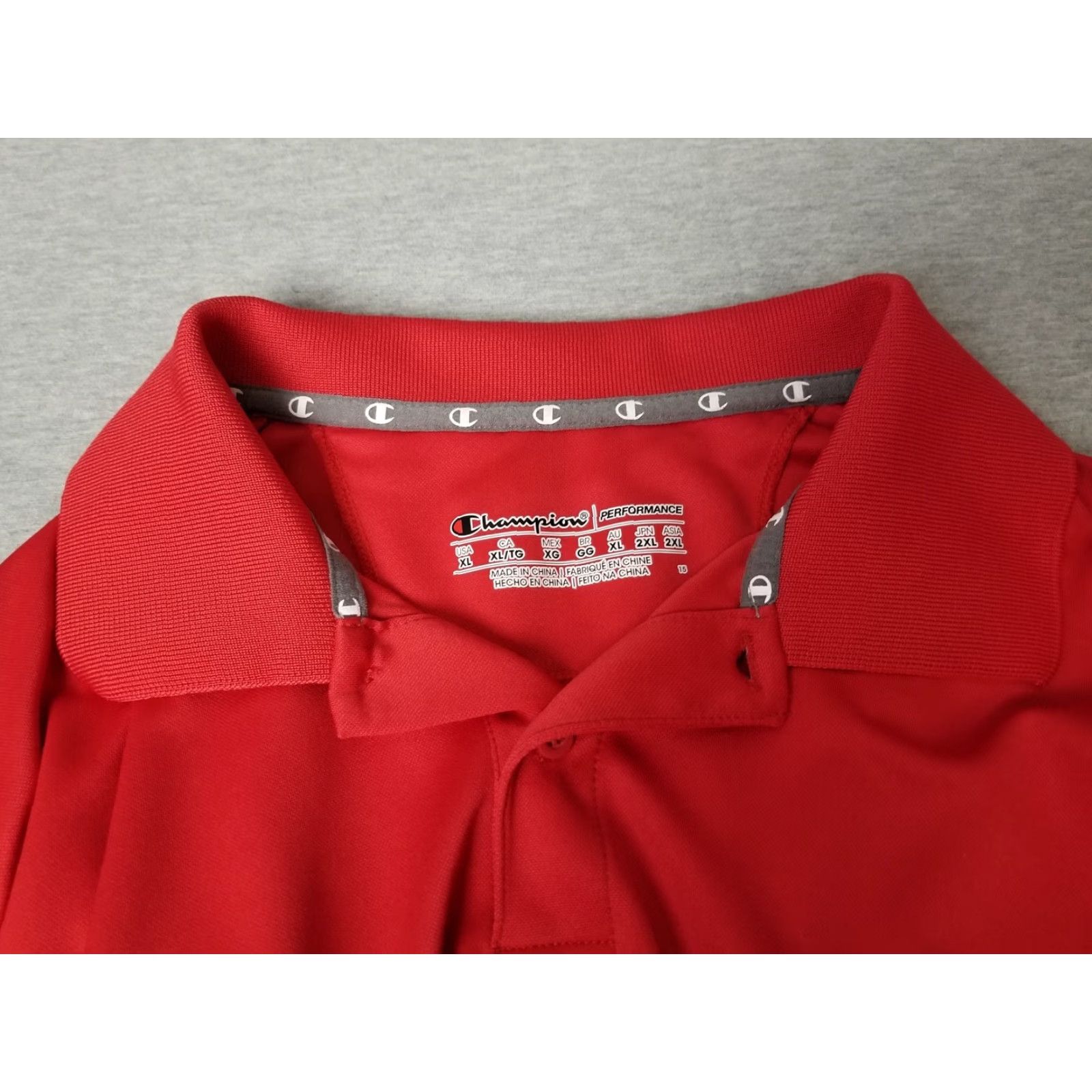 Champion Champion Polo Shirt Mens XL Red Short Sleeve Golf Casual Size US XL / EU 56 / 4 - 2 Thumbnail