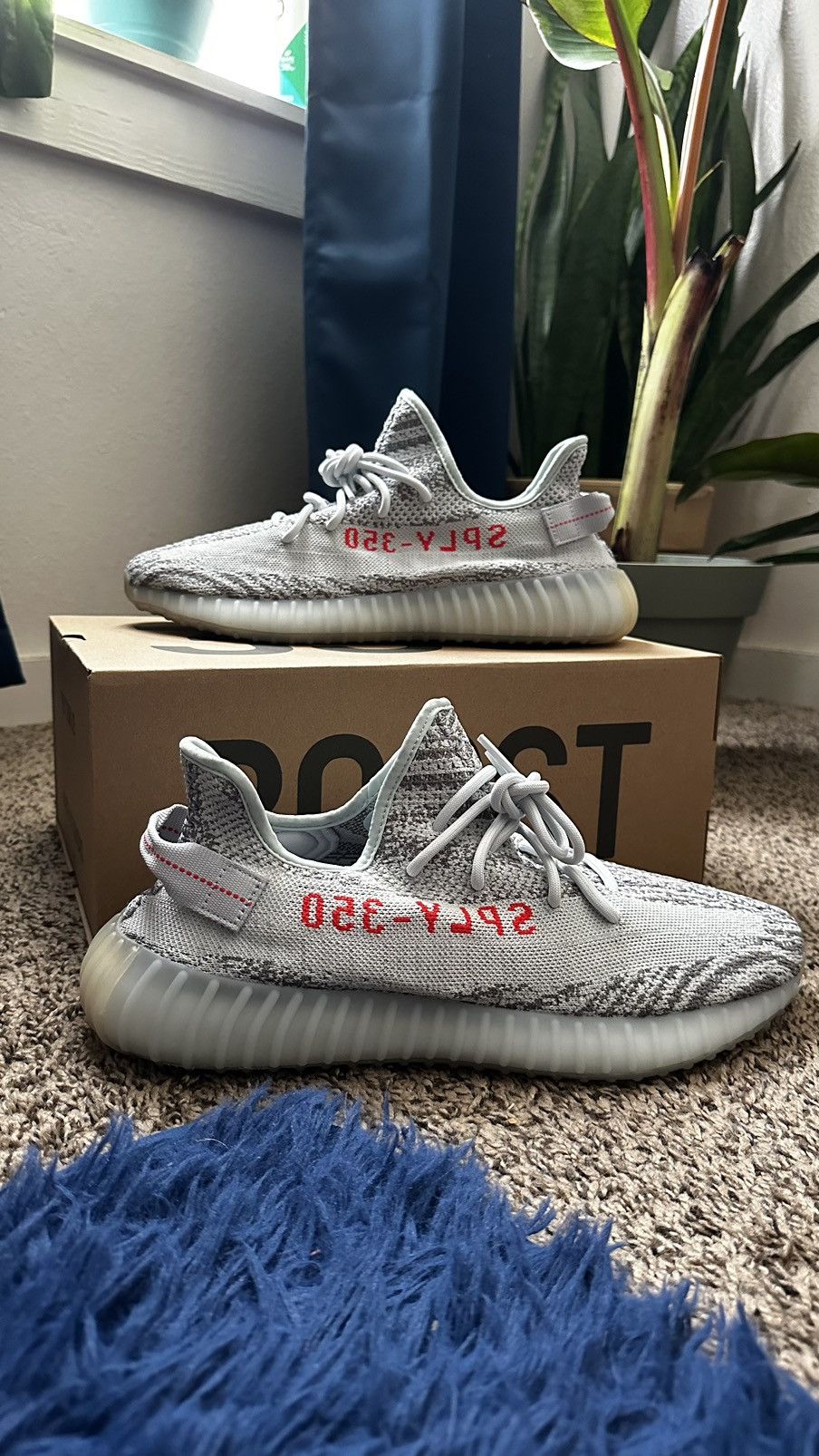 Adidas × Kanye West Yeezy 350 V2 Blue Tint size 12.5 Size US 12.5 / EU 45-46 - 7 Thumbnail