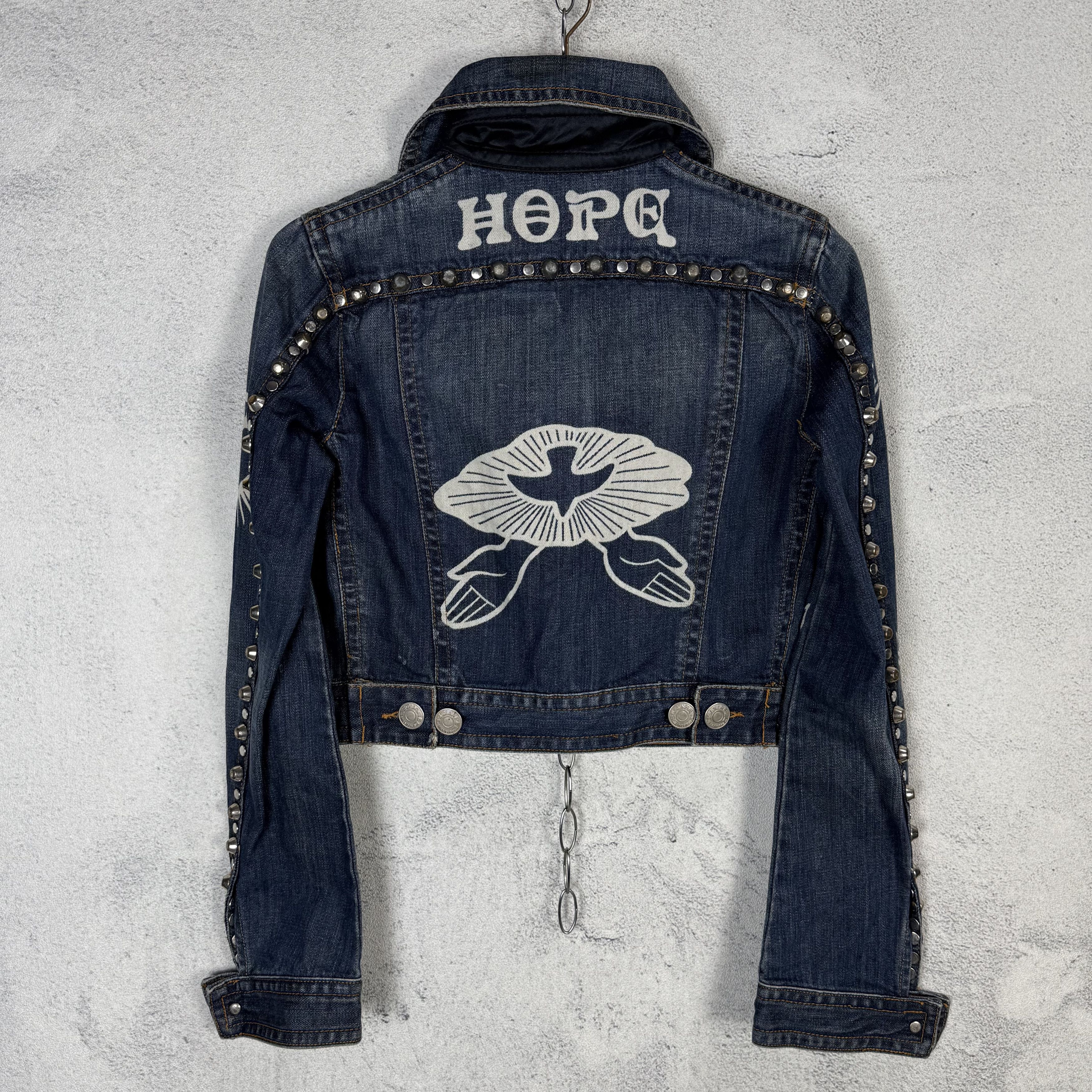 Dsquared2 Dsquared2 FW2005 Jesus Lord Peace Cropped Denim Jacket Size S / US 4 / IT 40 - 9 Thumbnail