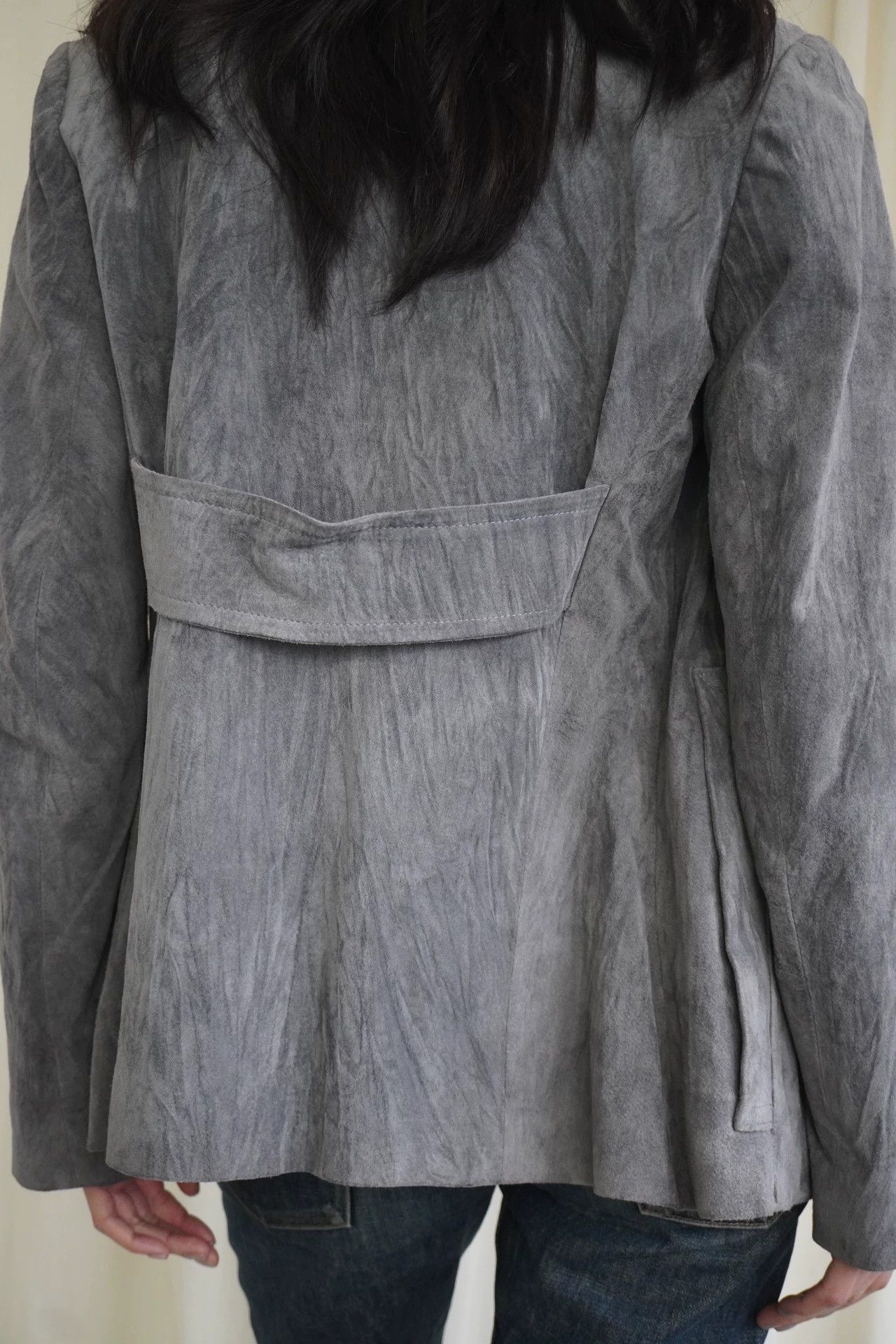 Y's Y'S YohjiYamamoto 00s Gray Pleated Pigskin Jacket Size S / US 4 / IT 40 - 3 Thumbnail