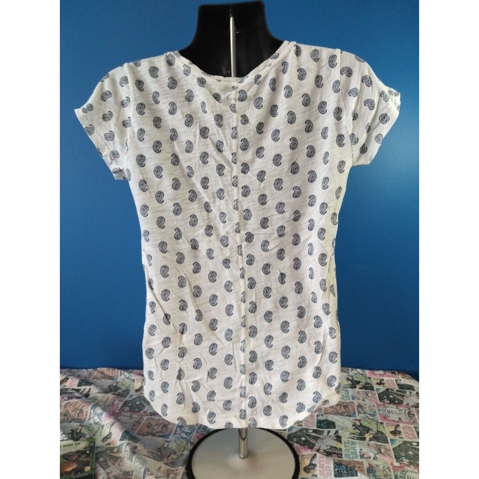 Gap Easy Tee By Gap White With Paisley Print Size Medium Size M / US 6-8 / IT 42-44 - 6 Thumbnail