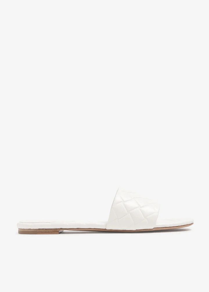 Bottega Veneta o1n1vont1225 Amy Flat Mule in White Size US 4 / IT 34 - 1 Thumbnail