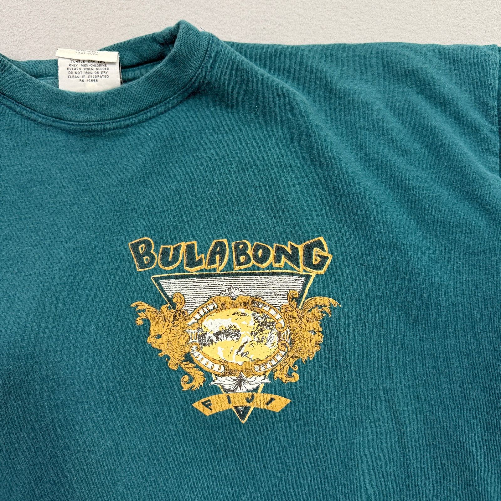 Vintage Vintage Bula Bong Fiji Shirt Extra Large Teal 90s Surfing Size US XL / EU 56 / 4 - 4 Thumbnail