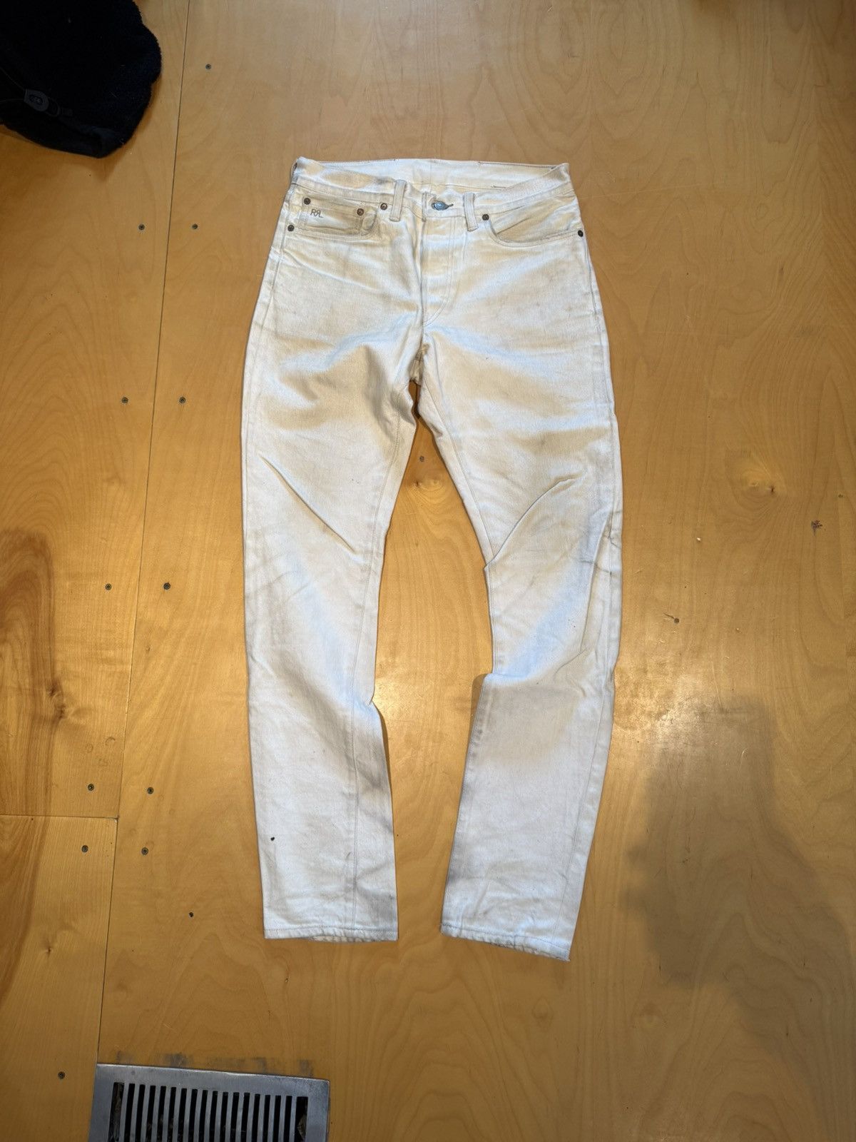 RRL Ralph Lauren RRL cream selvedge DENIM Slim fit Size US 30 / EU 46 - 1 Thumbnail
