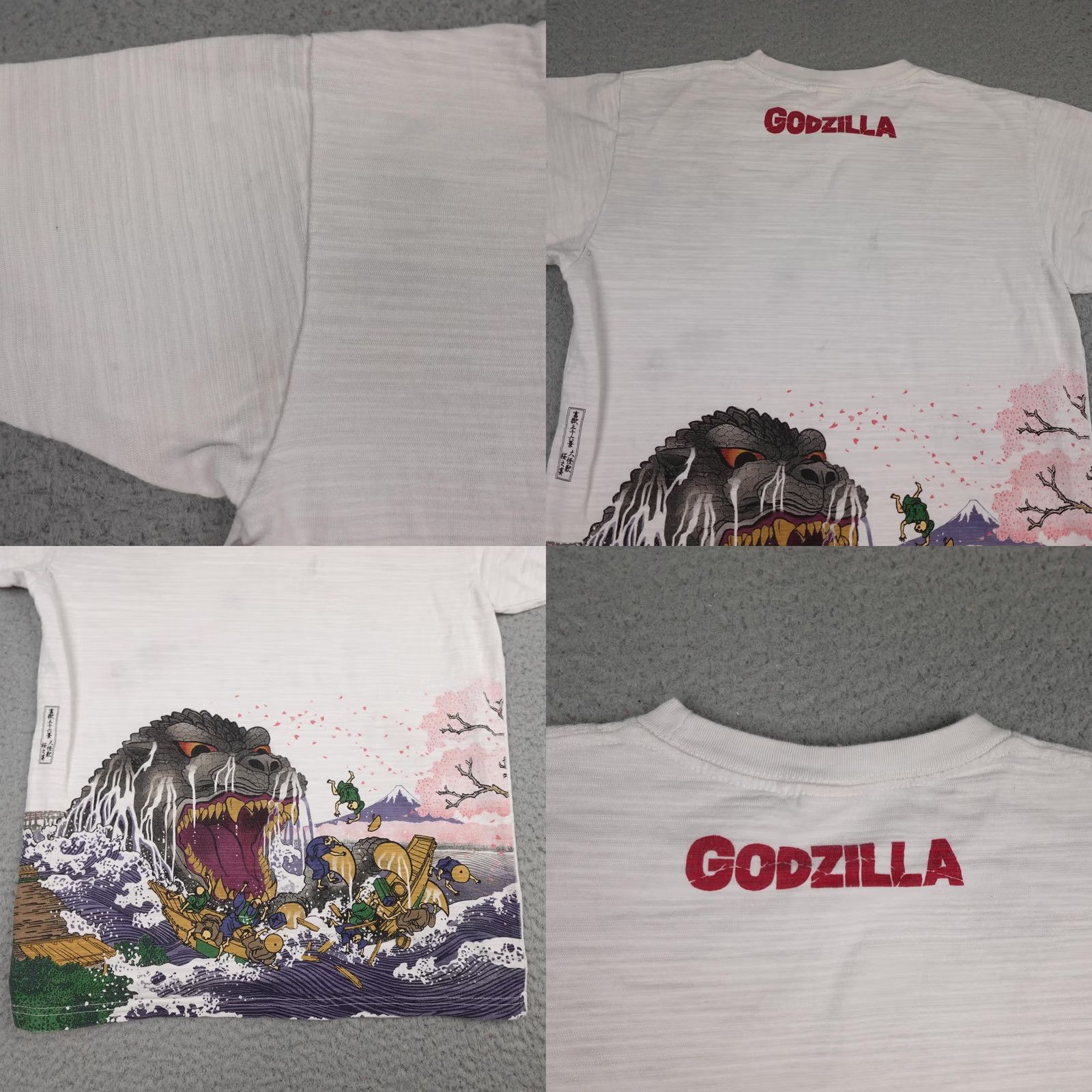 Vintage Godzilla Shirt Mens M White Graphic Tee Movie Japan Toho Monster GZ-UT-005 Size US M / EU 48-50 / 2 - 8 Thumbnail