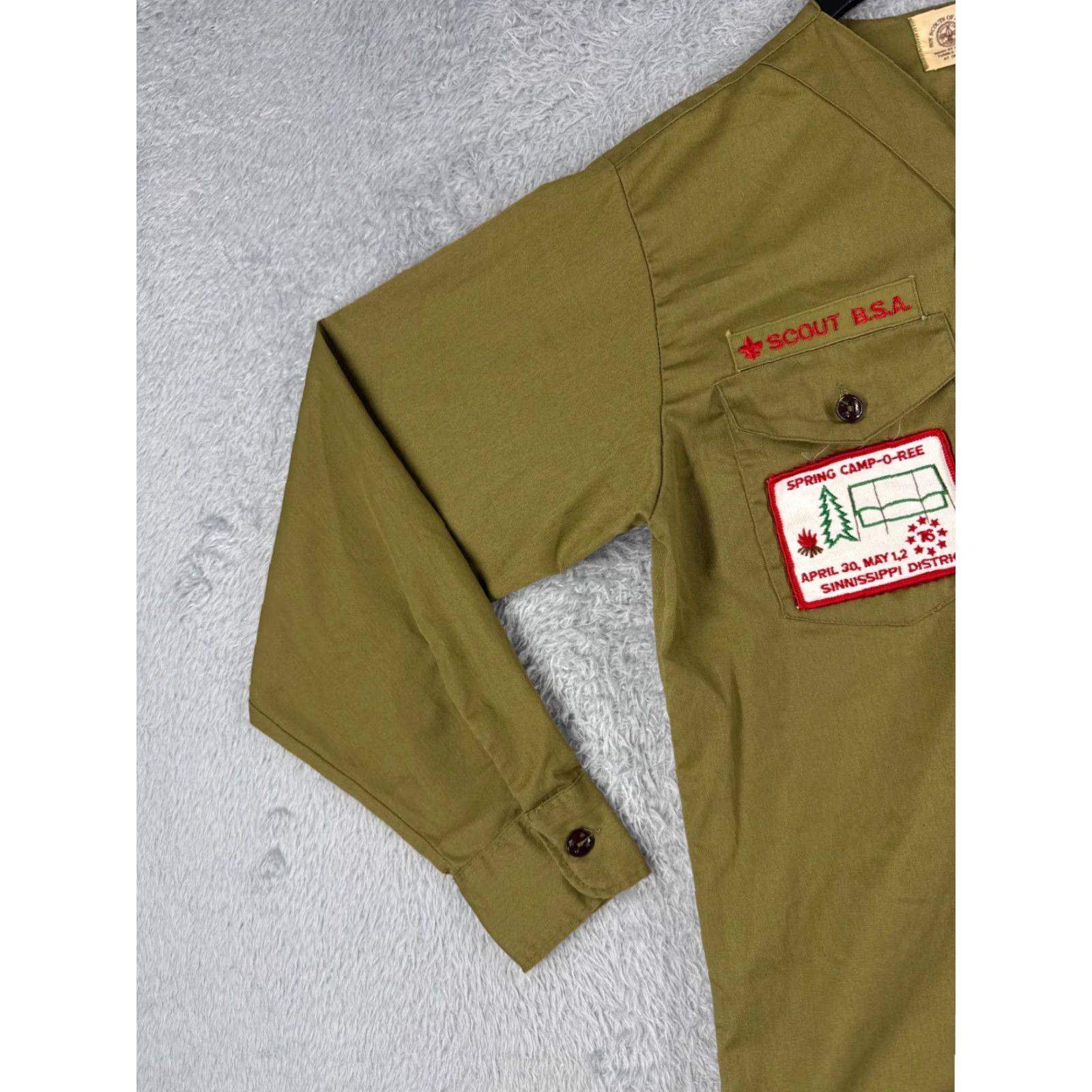 Vintage VINTAGE Boy Scouts of America Shirt Green 14 Neck 70s Polyester Men Small S Shirt Size US S / EU 44-46 / 1 - 3 Thumbnail