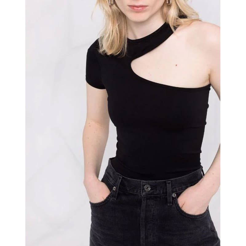 Helmut lang one shoulder top hotsell