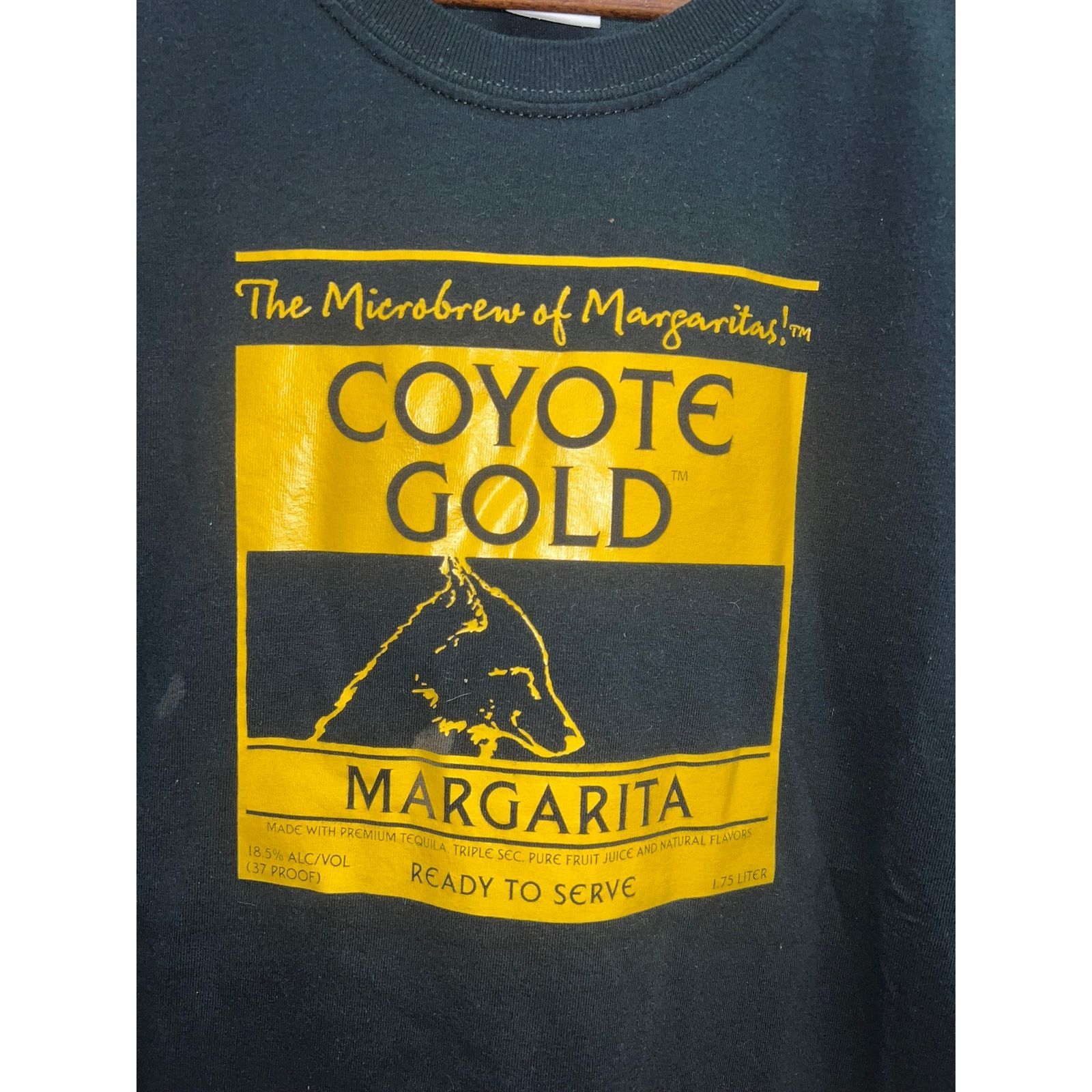 Gildan Vintage Margarita Shirt Coyote Gold Microbrew Black Tee M Size US M / EU 48-50 / 2 - 2 Thumbnail