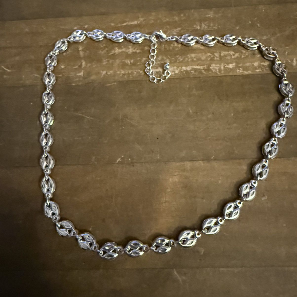 Other Silver tone green rhinestone necklace Size ONE SIZE - 5 Thumbnail