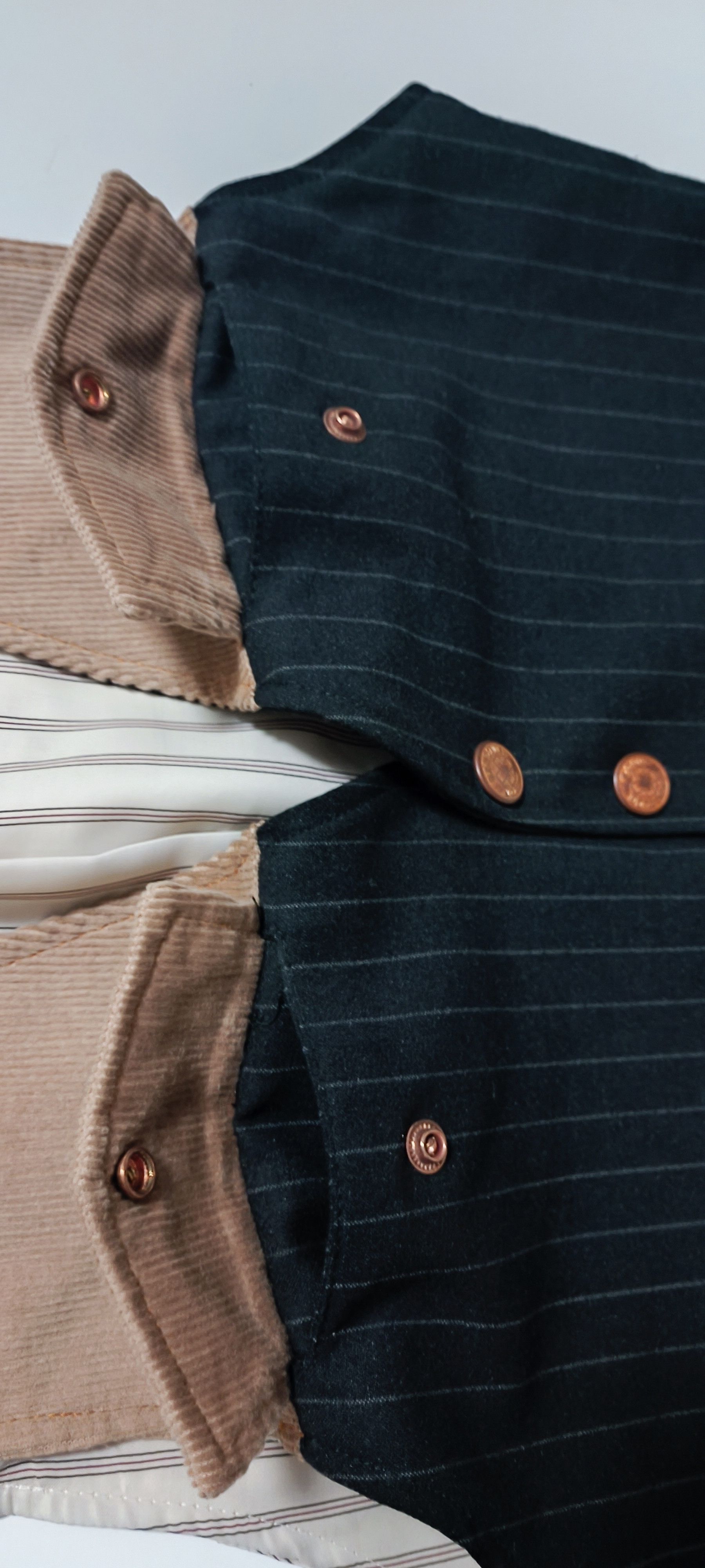 Jean Paul Gaultier 90's - Vest in courdoy and dark gray with stripes Size US S / EU 44-46 / 1 - 10 Thumbnail