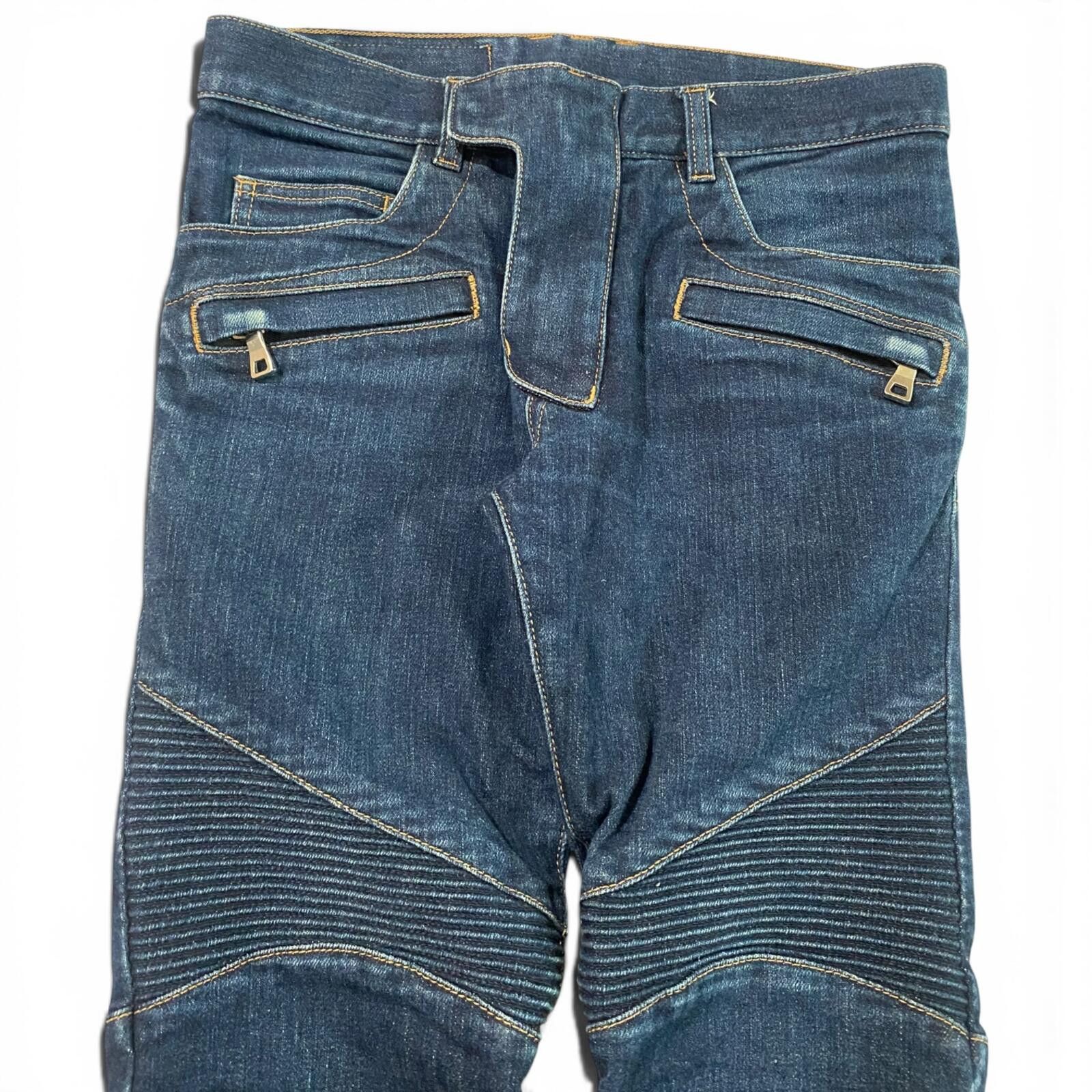 Balmain Balmain Raw Indigo Biker Denim Size US 28 / EU 44 - 2 Thumbnail