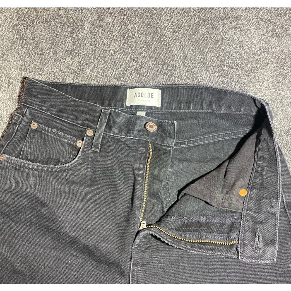 Agolde AGOLDE Los‎ Angeles Black Distressed Jeans ( 26 ) Size 26" / US 2 / IT 38 - 5 Thumbnail