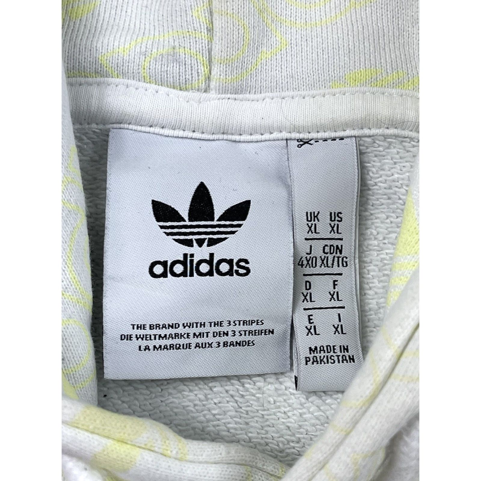 Adidas Adidas White Hoodie XL Mens Sweatshirt Trefoil All Over Logo Track Pullover Hood Size US XL / EU 56 / 4 - 3 Thumbnail