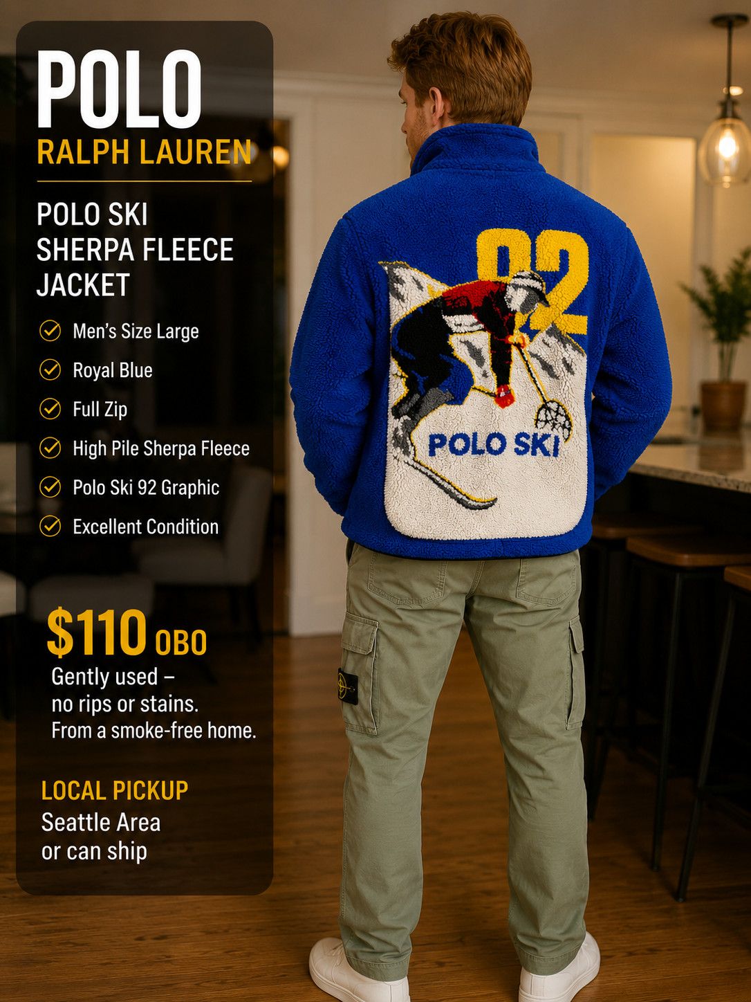 Polo Ralph Lauren Polo Sherpa Fleece Jacket Size US L / EU 52-54 / 3 - 1 Thumbnail