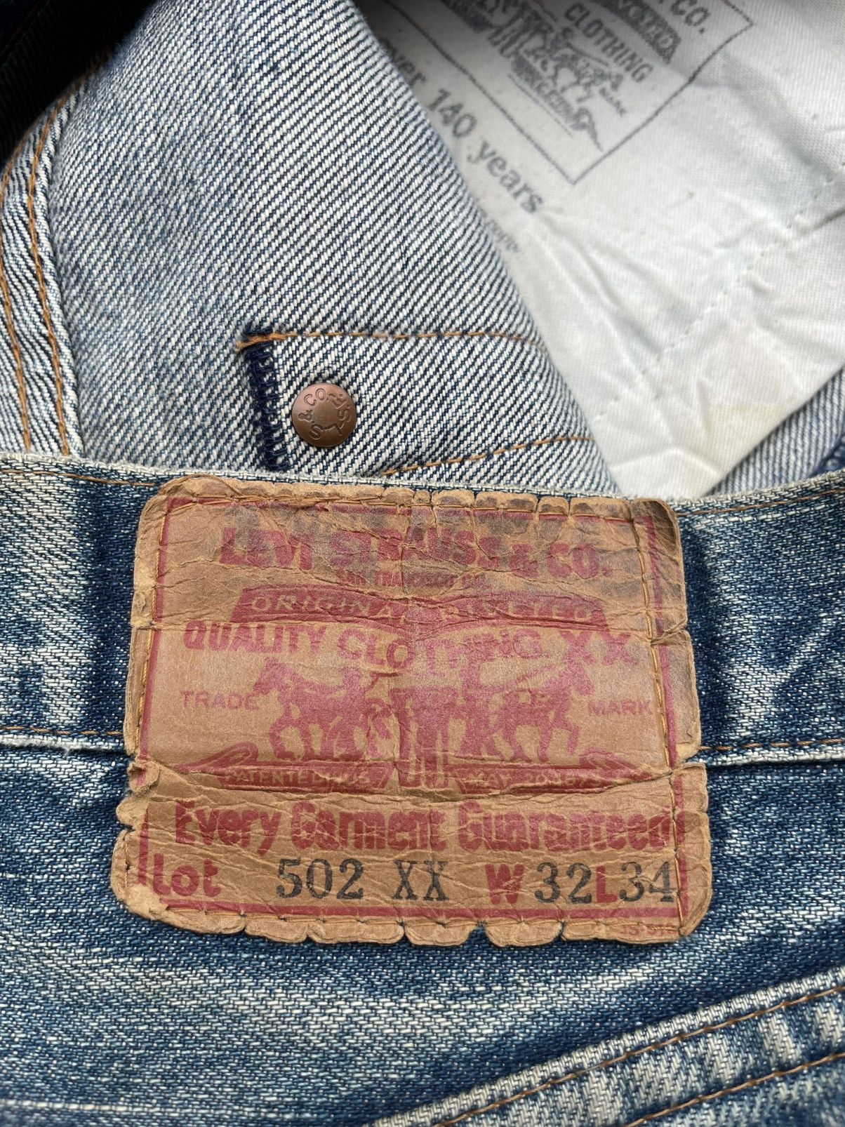 Levi's Vintage 1991 Levis 502XX E Selvedge Denim Size US 32 / EU 48 - 20 Thumbnail