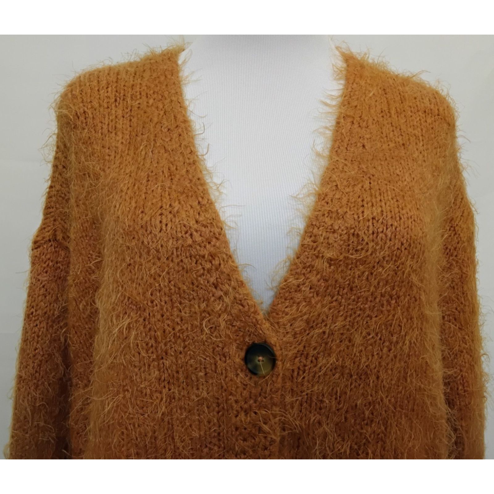 Free People Free People Fuzzy Mohair Cardigan Women's XS Orange NWT Size XS / US 0-2 / IT 36-38 - 5 Thumbnail
