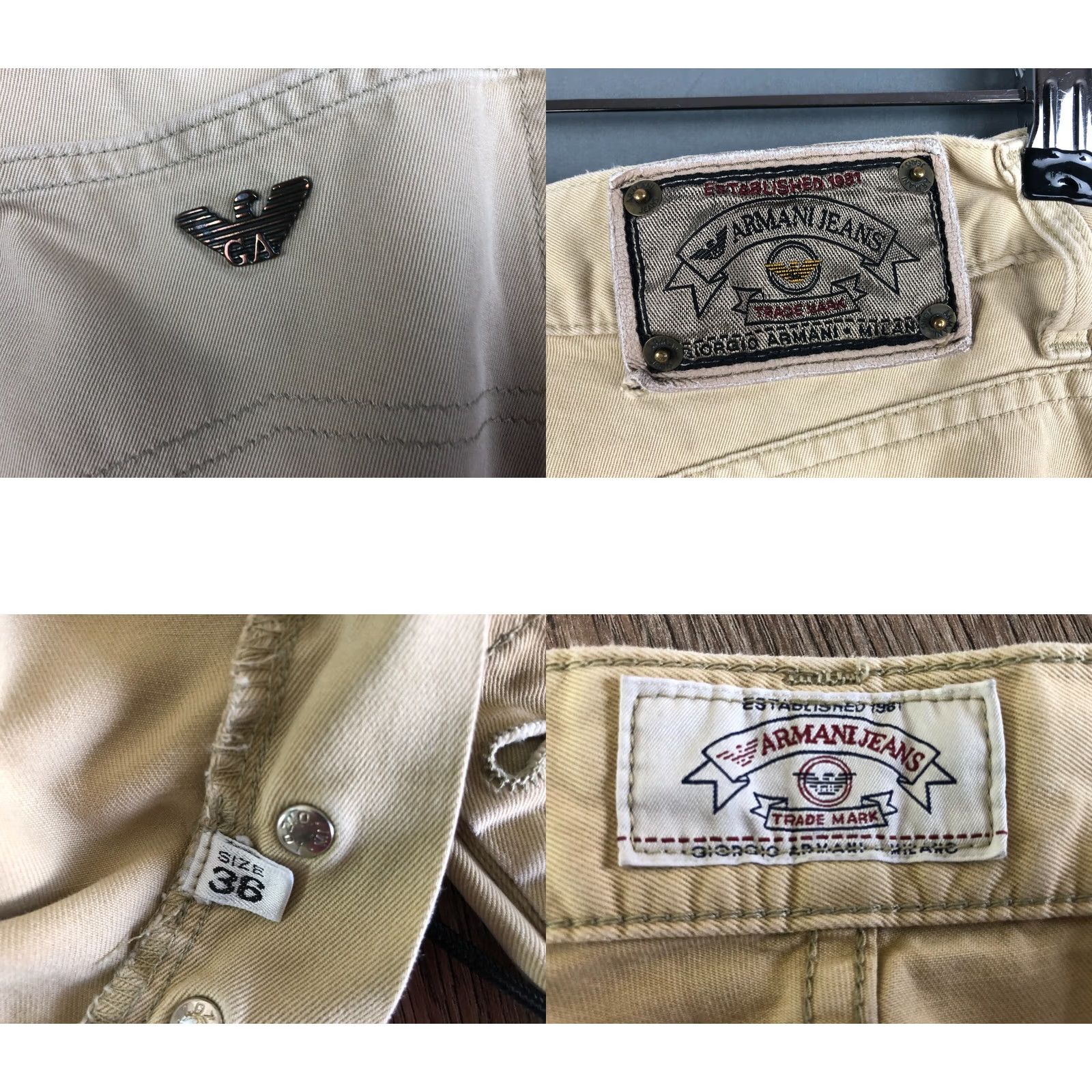 Vintage Armani Jeans Denim Pants Cotton Men Size 36 Yellow Jeans Pants Denim 5-Pocket Logo Patch Vintage No Casual Regular Mens Size US 36 / EU 52 - 9 Thumbnail