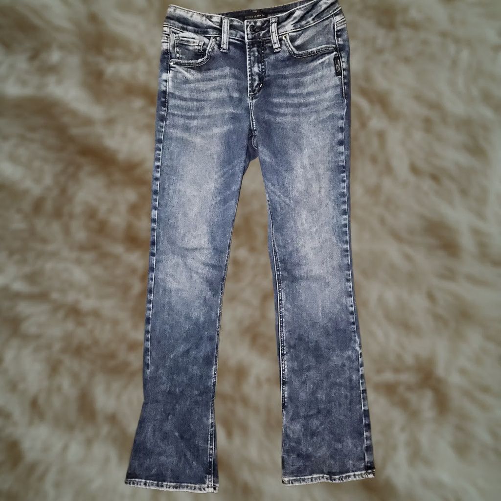 Silver Jeans Co. VINTAGE Silver Jeans Avery Slim Boot Jeans 26/31 Low Rise Blue Embroidered Size 26" / US 2 / IT 38 - 1 Thumbnail