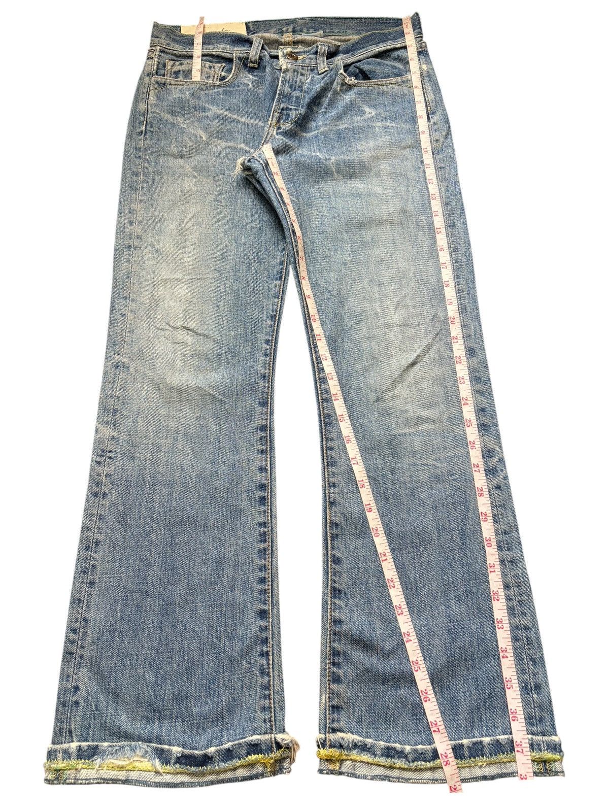 Buck Mason Vintage Japanese Brand Loomstate Distressed Flare Jeans Size 30" / US 8 / IT 44 - 7 Thumbnail