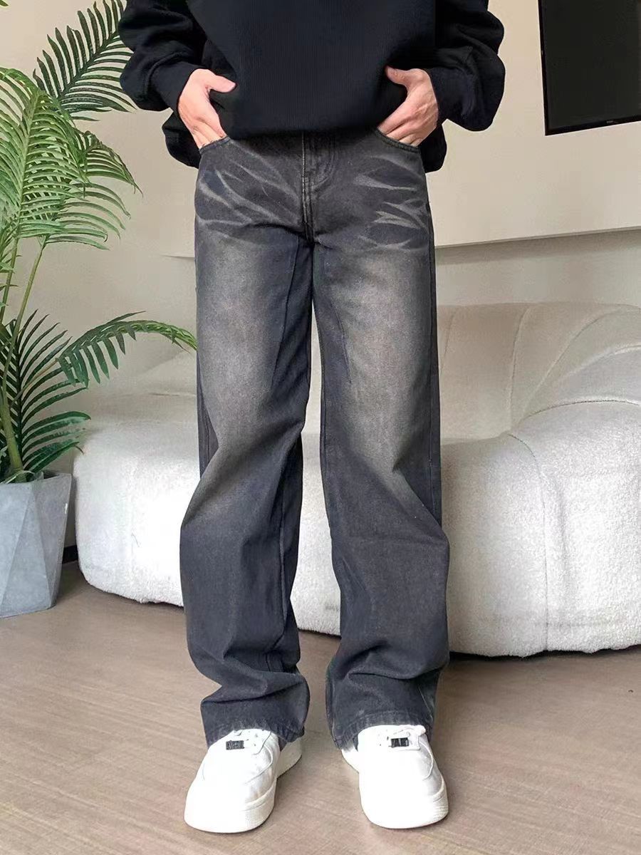 Japanese Brand × Jean Vintage Washed Faded Wide Leg Black Jeans Size US 28 / EU 44 - 3 Thumbnail