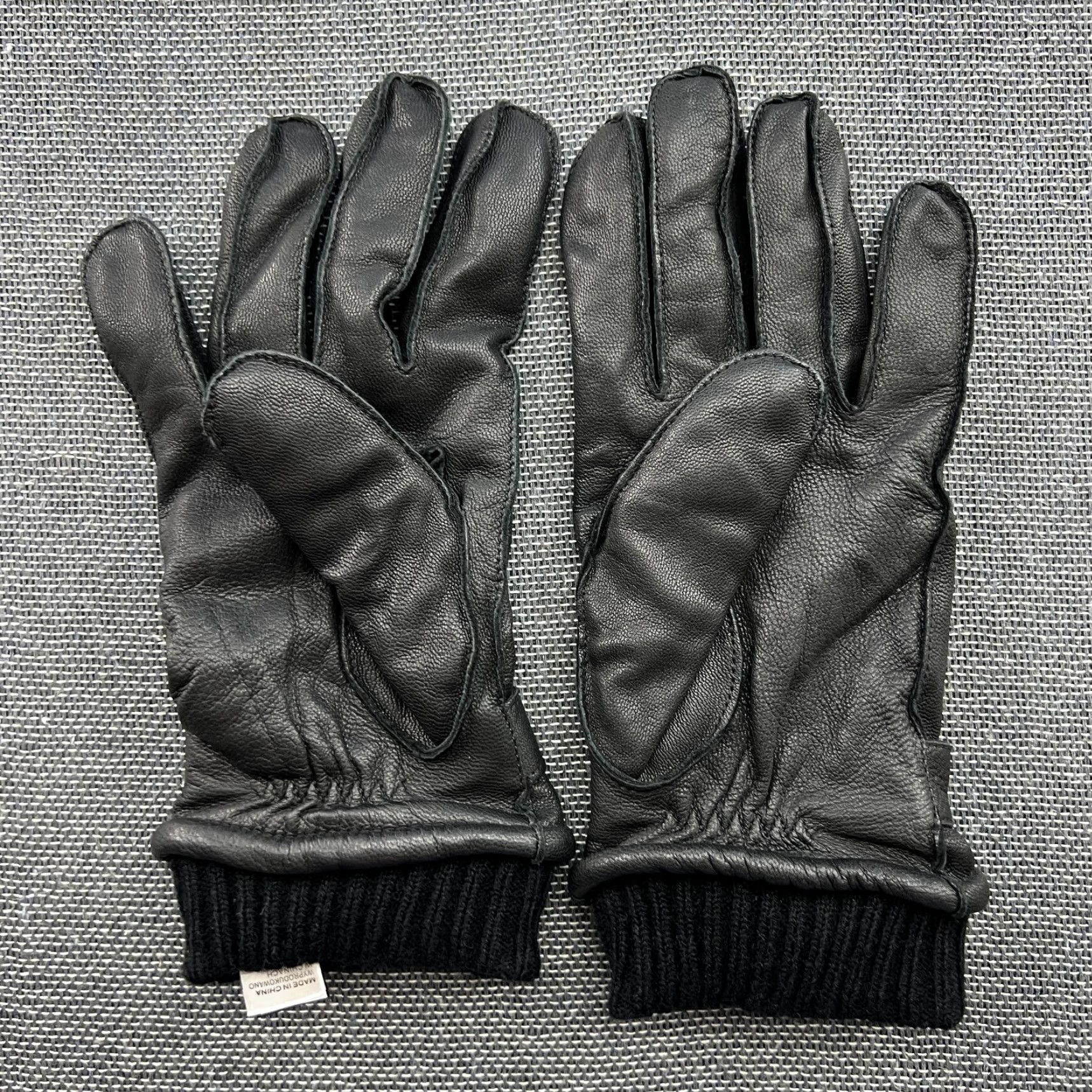 Vintage CUBUS Real Leather Gloves Mens Size M Lined Black, Wool Lining, Leather Size ONE SIZE - 3 Thumbnail