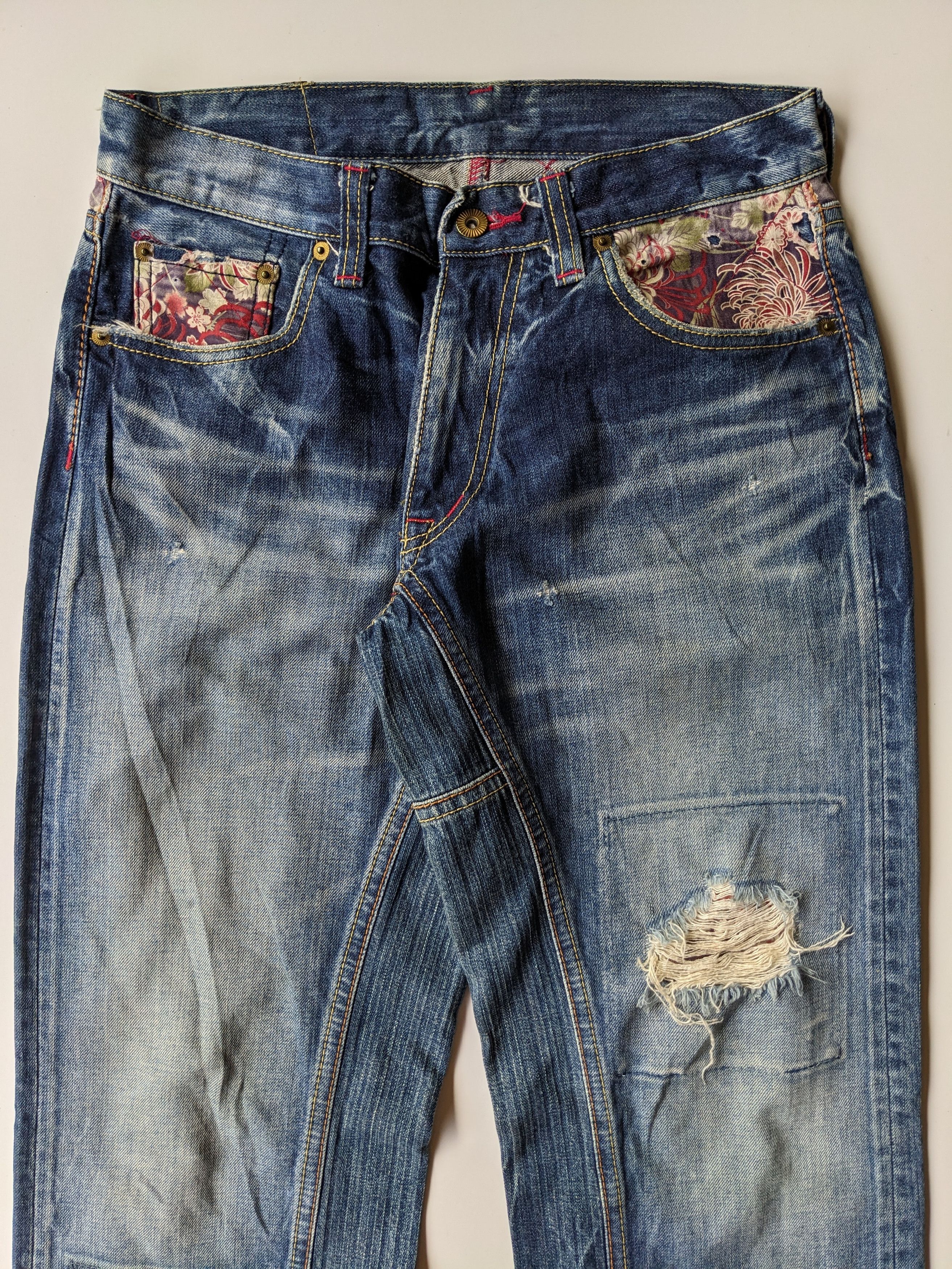 Eternal Eternal Karakuri thunder patchwork faded jeans Size US 30 / EU 46 - 3 Thumbnail
