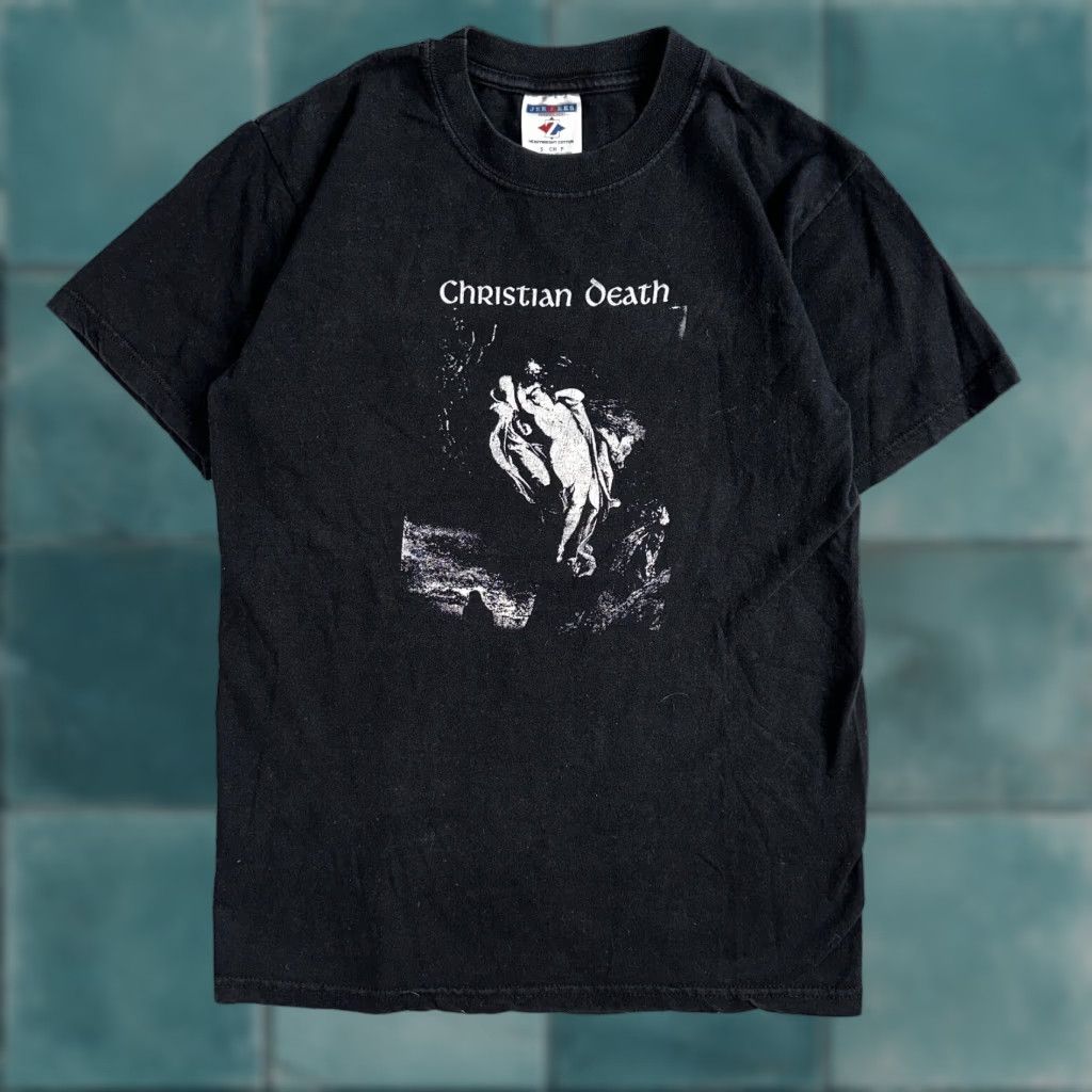 Jerzees VINTAGE 90s Christian Death Rozz Williams Goth Industrial Band T-Shirt Men Small Black Graphic Print Size US S / EU 44-46 / 1 - 1 Thumbnail