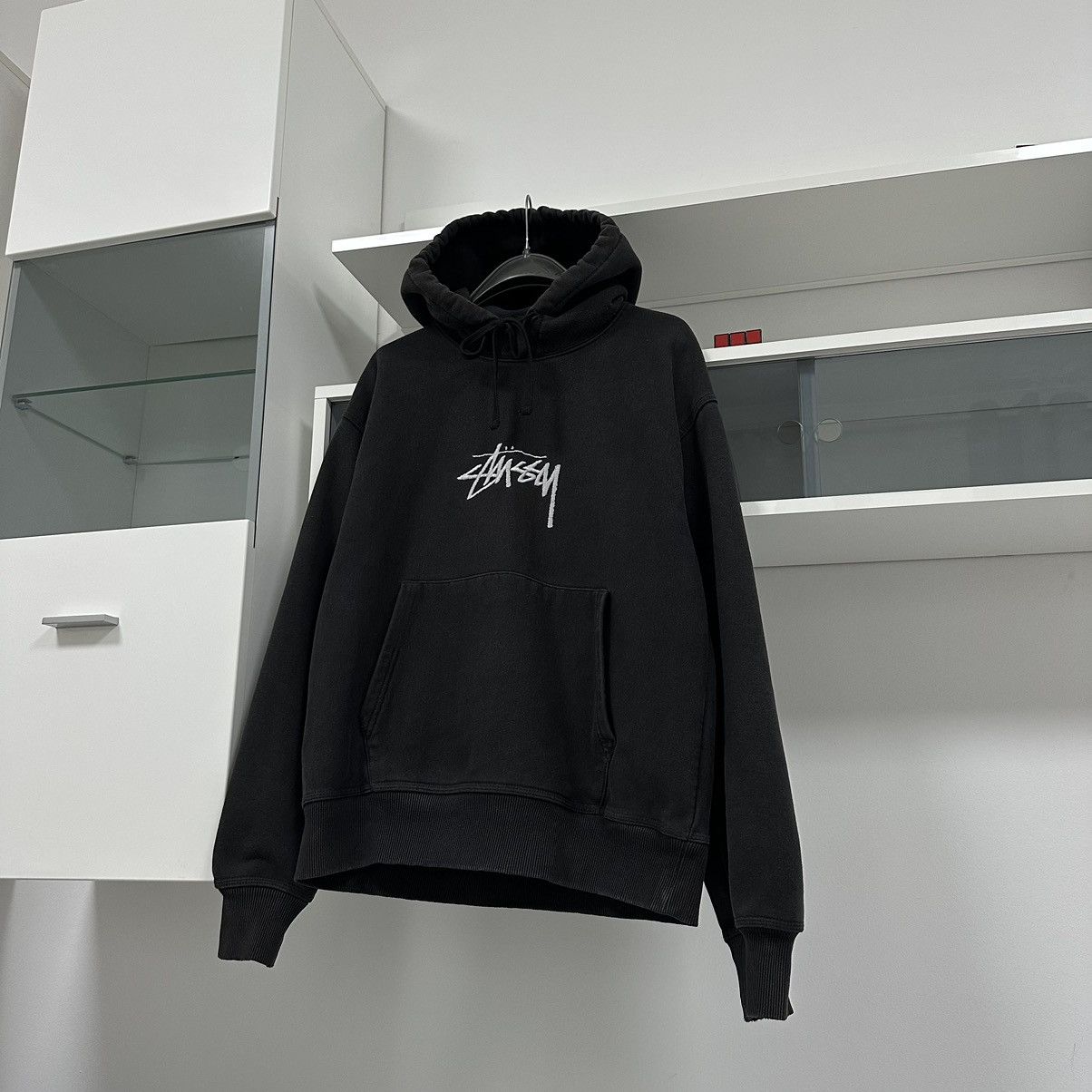 Stussy × Vintage Vintage Stussy Big Logo Boxy Fit Hoodie Size US S / EU 44-46 / 1 - 2 Thumbnail