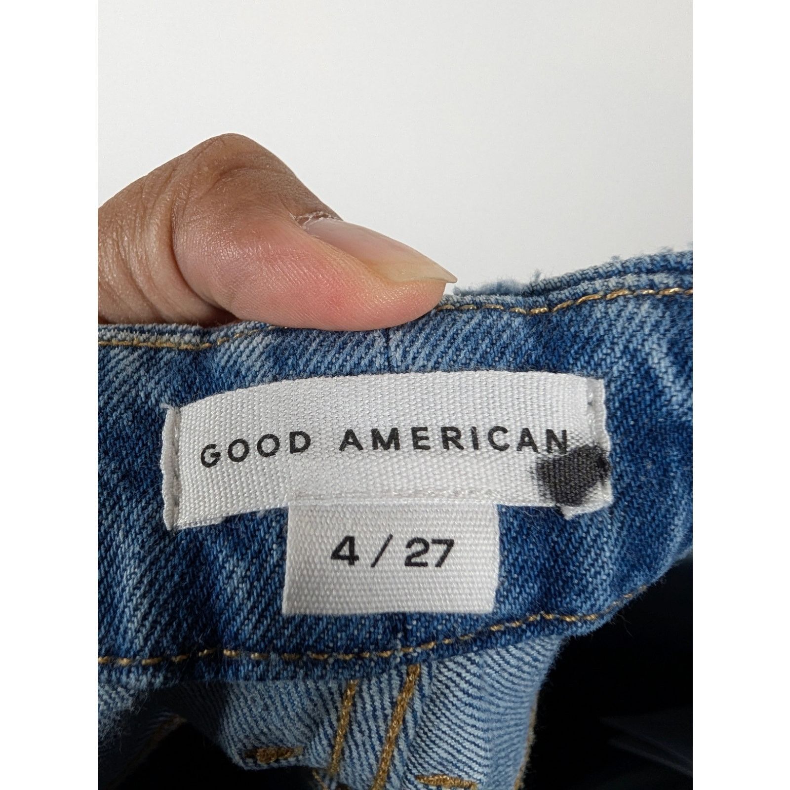 Good American Good American Raw Hem Distressed Blue Skinny Jeans Size 4/27 Size 27" / US 4 / IT 40 - 3 Thumbnail