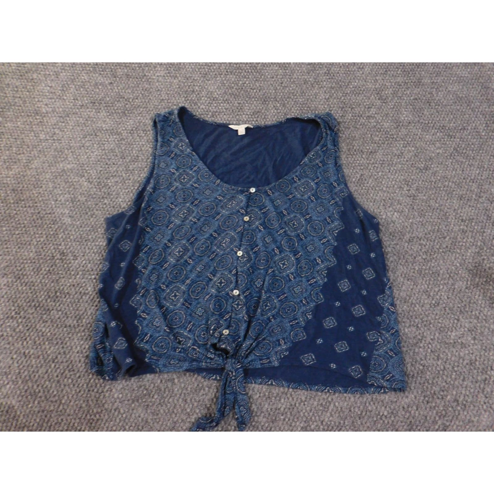 Lucky Brand Lucky Brand Blouse Sleeveless Top XL Womens Green Round Neck Cotton Modal Rayon Casual Vintage: No, Solid, Stretch, Regular Fit Size XL / US 12-14 / IT 48-50 - 2 Thumbnail