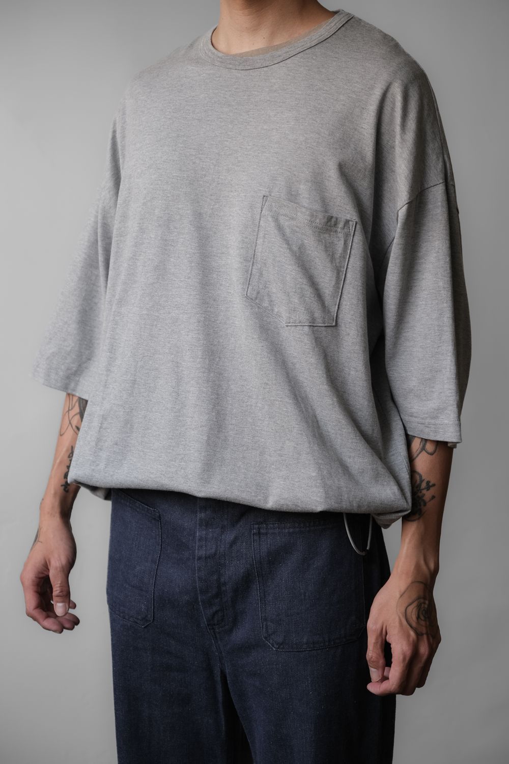 Comme des Garcons Homme Comme Des Garcons Homme Cotton Jersey Pocket T-Shirt Gery Size US L / EU 52-54 / 3 - 4 Thumbnail