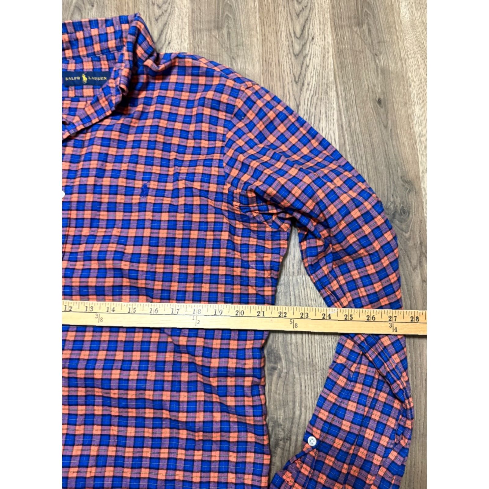 Ralph Lauren Ralph Lauren Shirt Men's Large Red Orange Purple Plaid Long Sleeve Button-Up Size US L / EU 52-54 / 3 - 6 Thumbnail