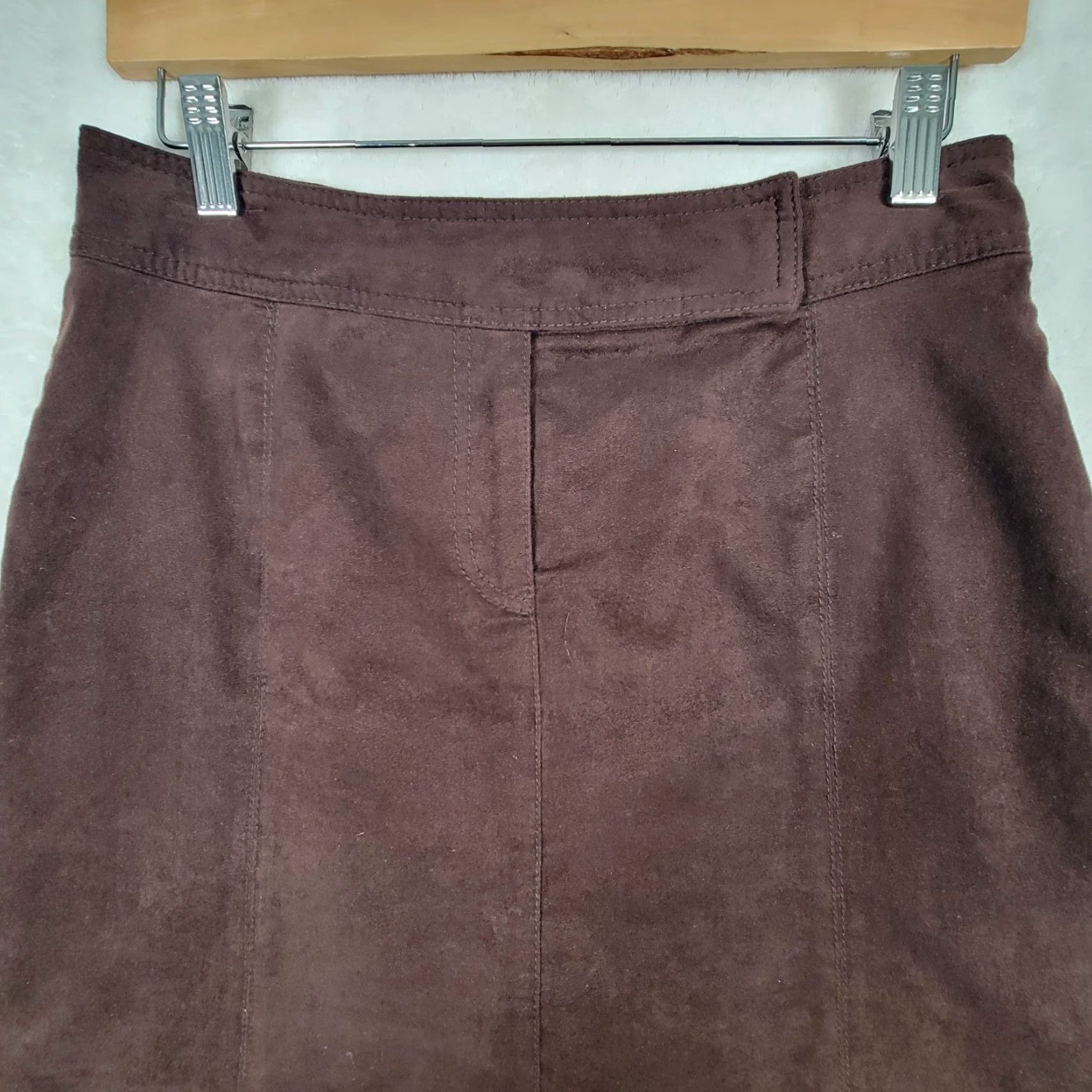 Liz Claiborne Liz Claiborne Skirt Women Maxi 6P Petite Brown Faux Suedet Womens Size 28" / US 6 / IT 42 - 3 Thumbnail